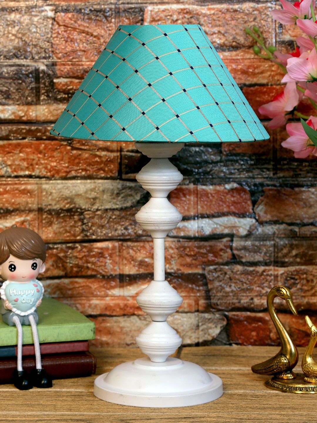 foziq White Printed Table Lamp Price in India