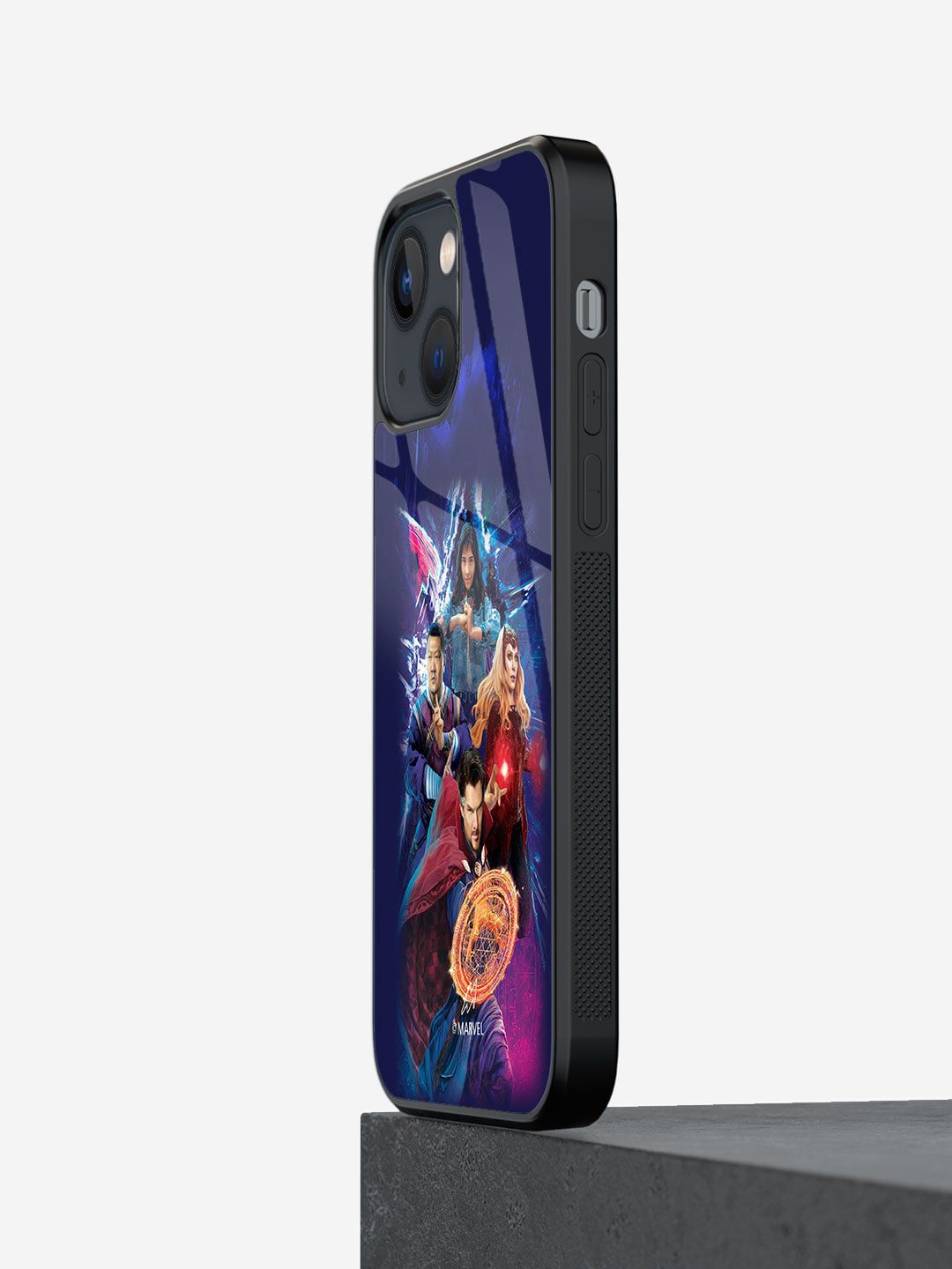 macmerise Blue & Red Dr Strange Multiverse Team iPhone 13 Back Glass Case Price in India