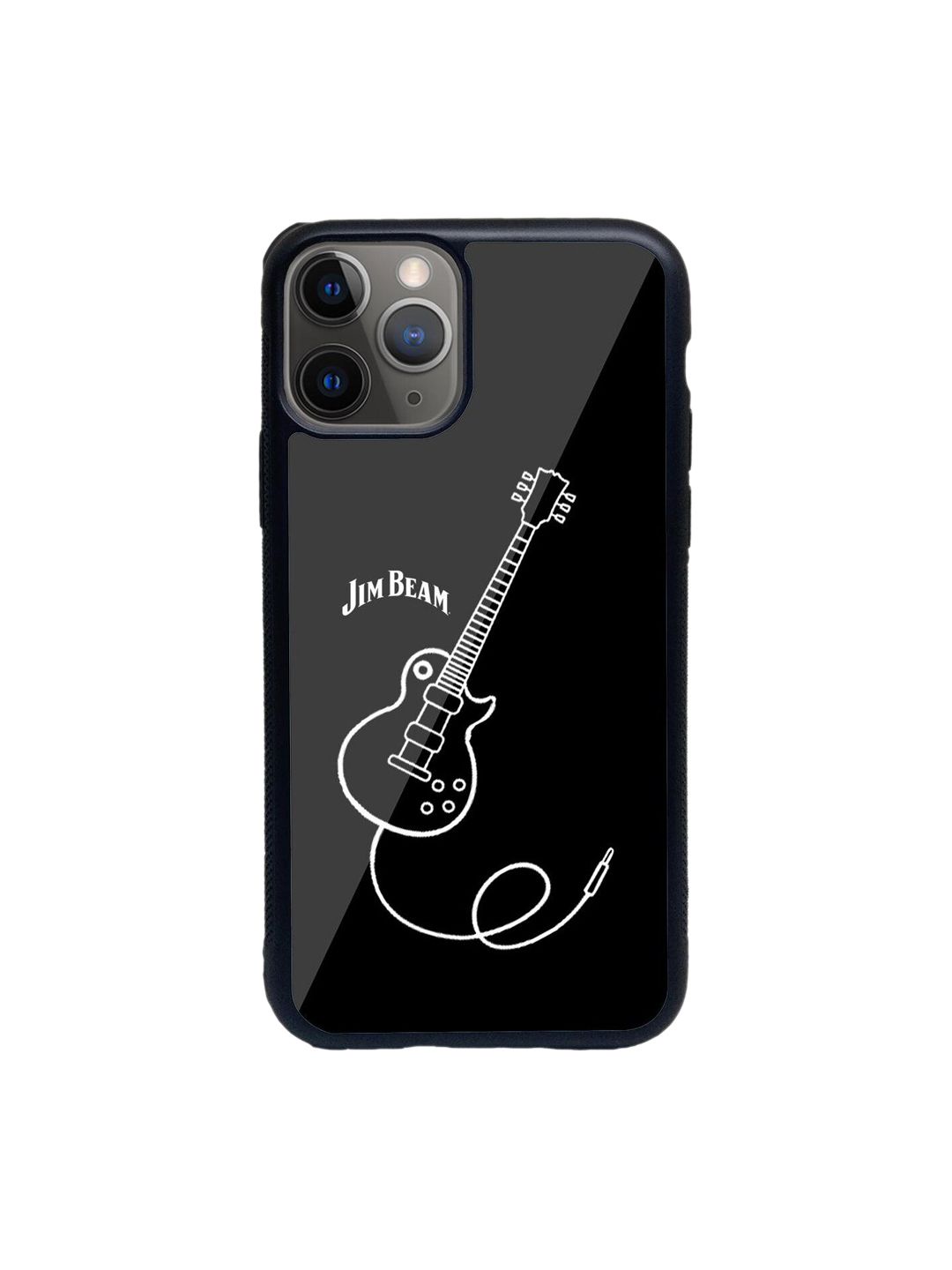 macmerise Black Printed Jim Beam Rock On iPhone 11 Pro Glass Phone Back Case Price in India