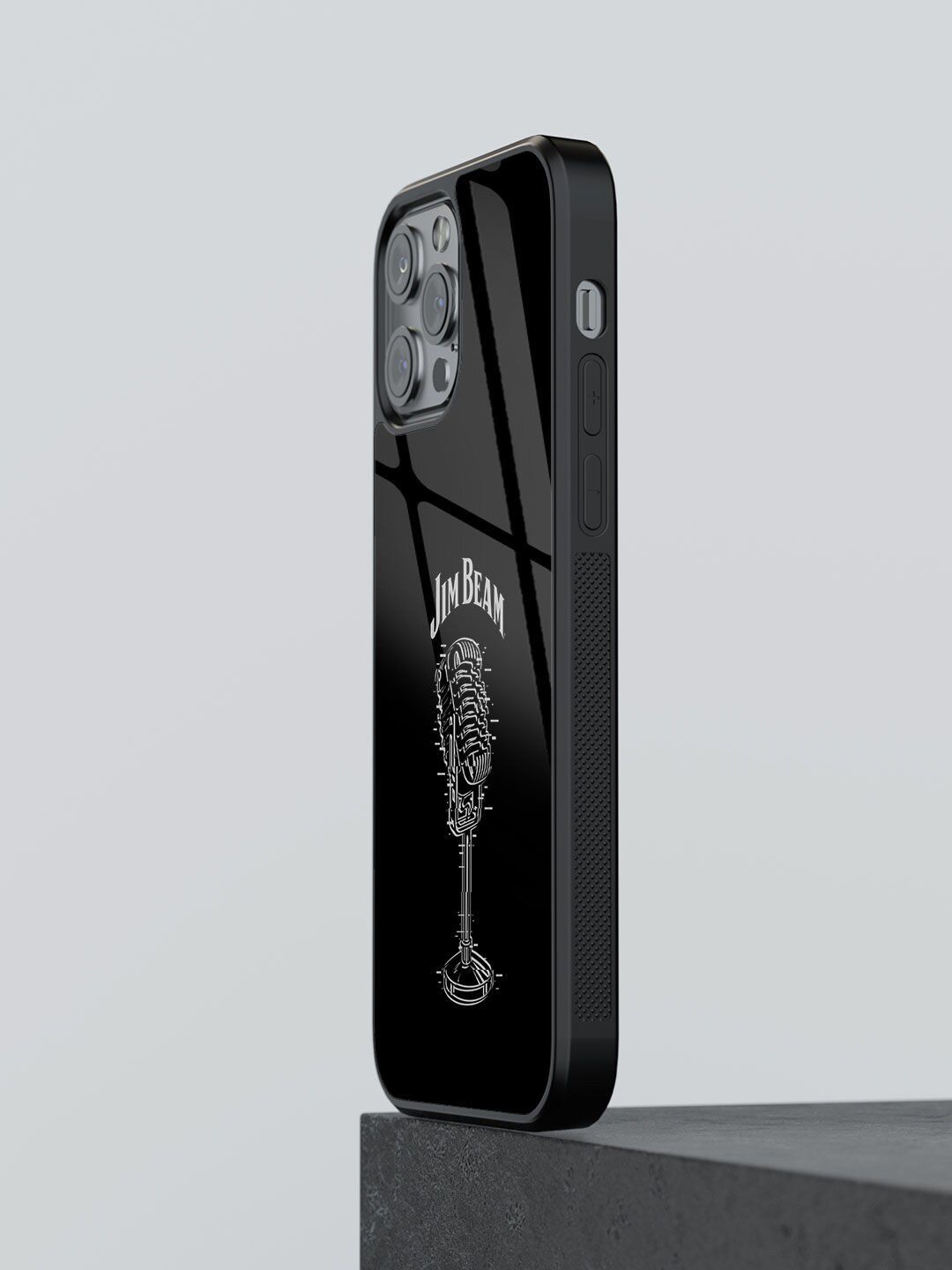 macmerise Black & White Printed Jim Beam Retro Mic Glass iPhone 12 Pro Max Back Case Price in India