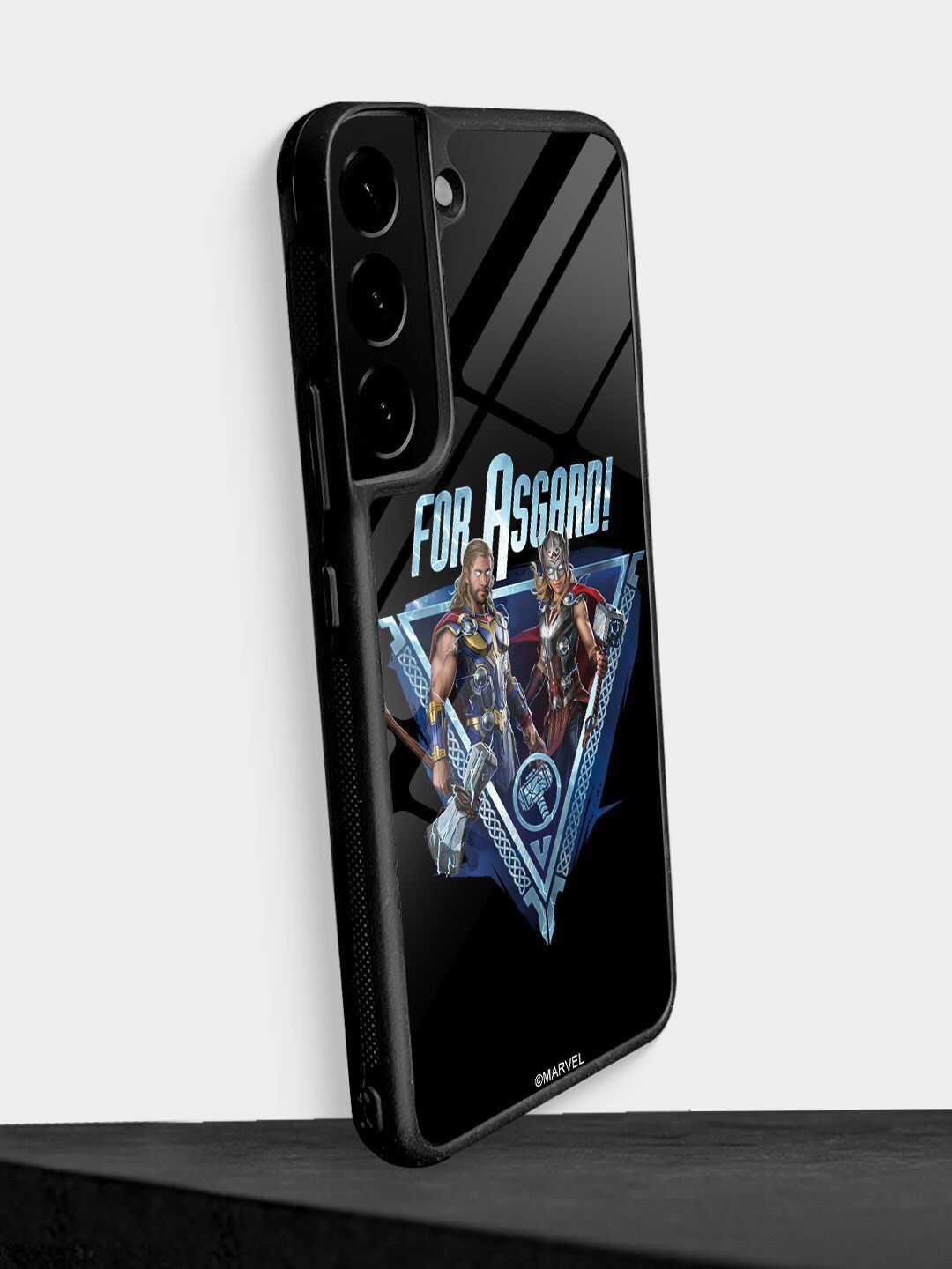 macmerise Black Printed For Asgard Samsung S22 Plus Glass Phone Back Case Price in India