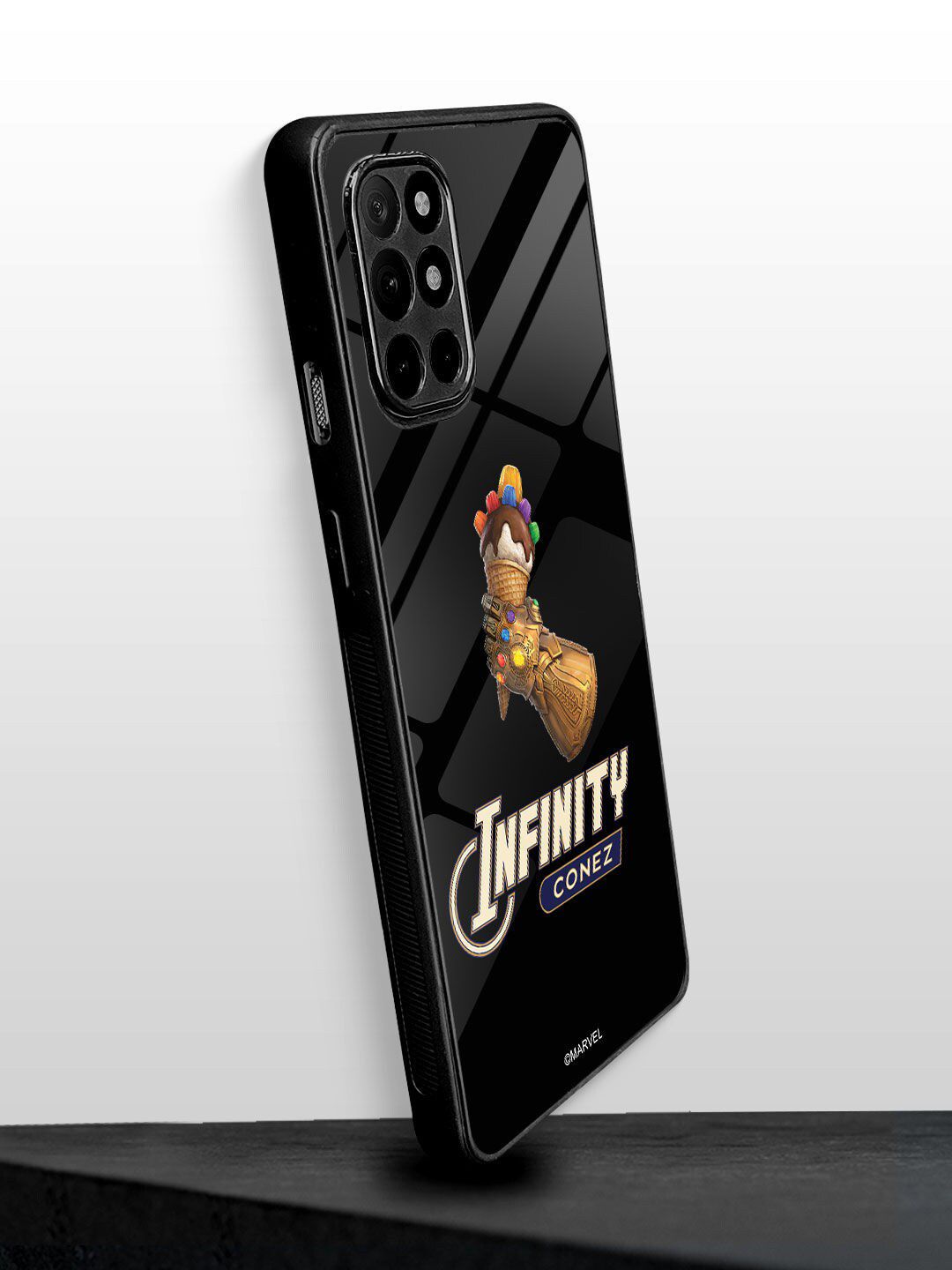 macmerise Black Infinity Conez Printed Oneplus 8T Glass Back Case Price in India