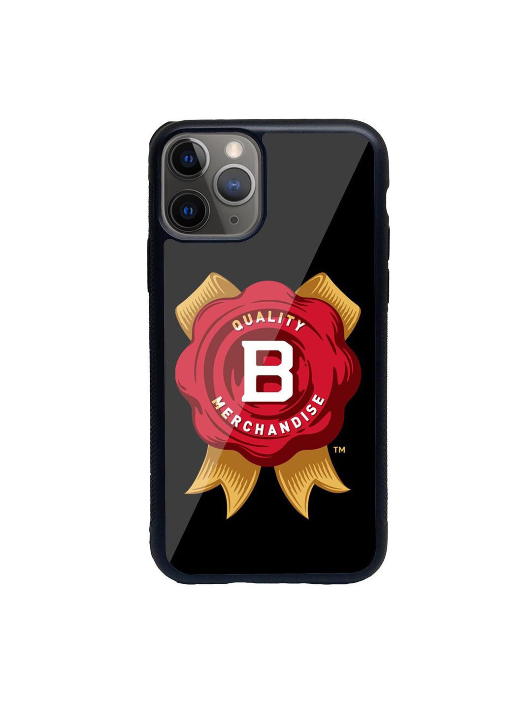 macmerise Black Printed Jim Beam Rosette iPhone 11 Pro Glass Phone Back Cas Price in India