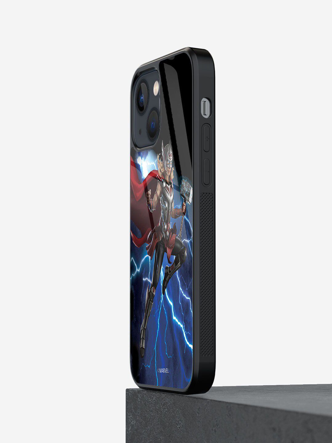 macmerise Blue & Black Thor Attack Printed iPhone 13 Mini Phone Case Price in India