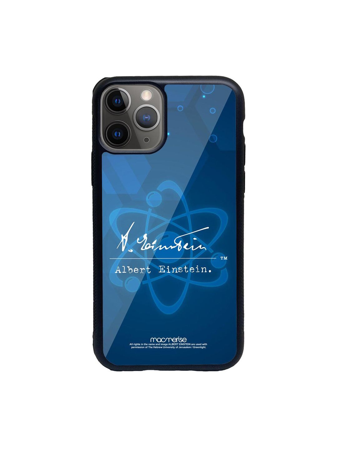 macmerise Blue & White Albert Einstein Atom iPhone 11 Pro Back Case Price in India