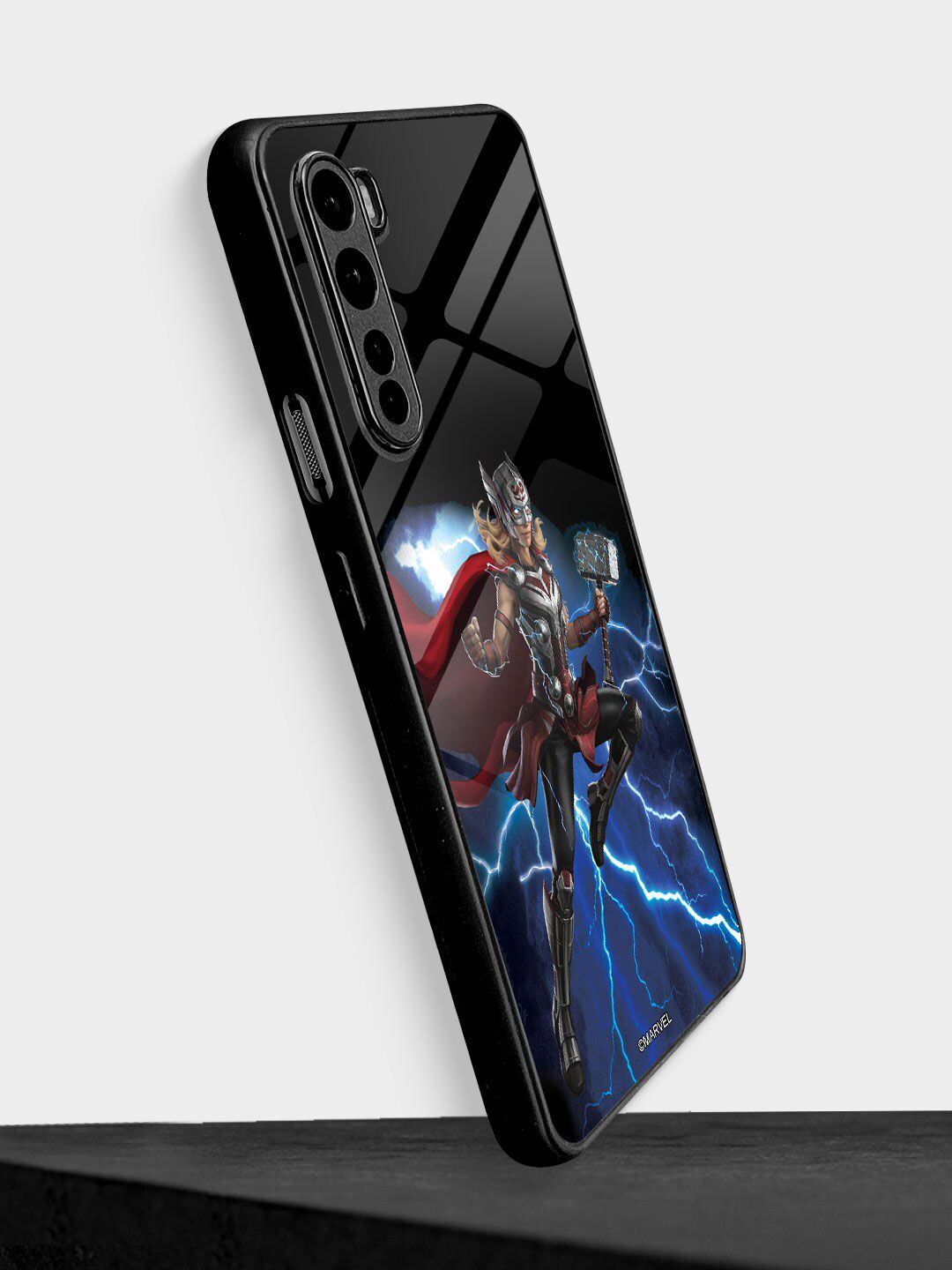 macmerise Black Mighty Thor Attack Printed iPhone Oneplus Nord Back Cover Price in India