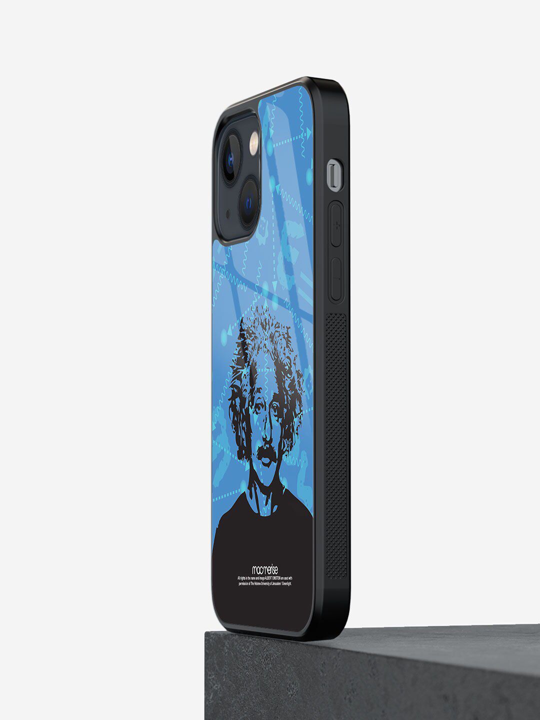 macmerise Blue & Black Wise Albert Einstein Iphone 13 Back Case Price in India