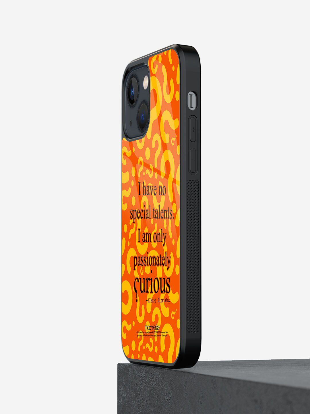 macmerise Orange Curious Albert Einstein Printed iPhone 13 Back Cover Price in India