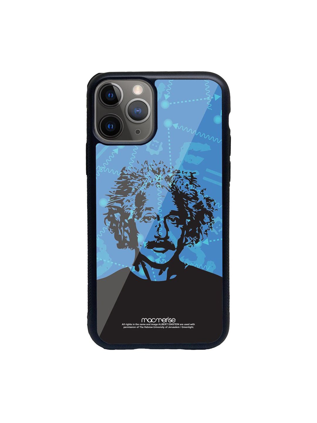 Macmerise Blue & Black Printed Wise Albert Einstein iPhone 11 Pro Back Case Price in India