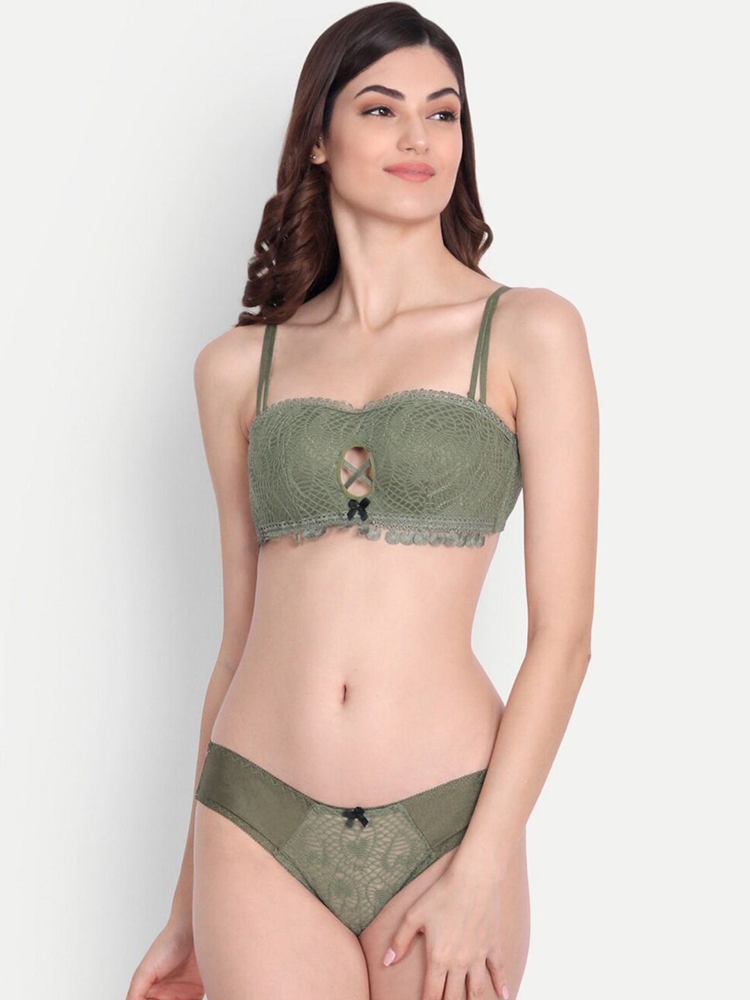 Nylon Green Lingerie Set Buy Nylon Green Lingerie Set Online In India