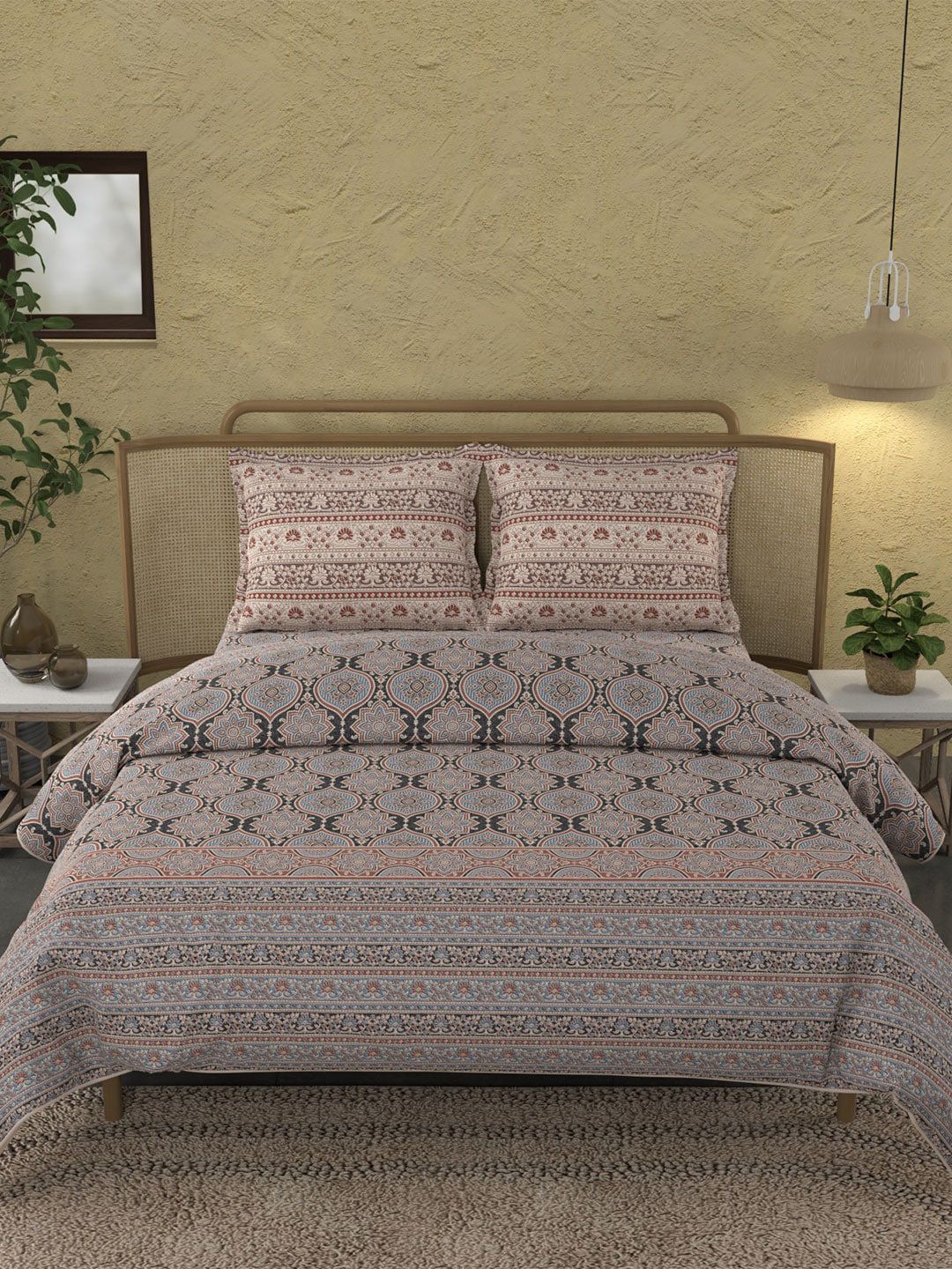 Trident Unisex Brown Bedsheets Price in India