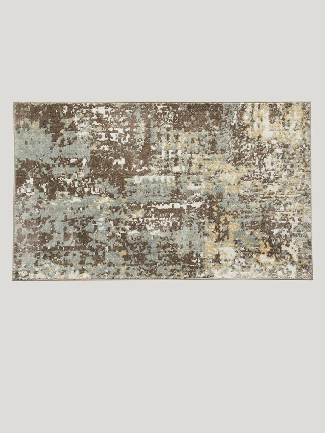 Home Centre Grey & Brown Textured Woven Floor Carpet Price in India