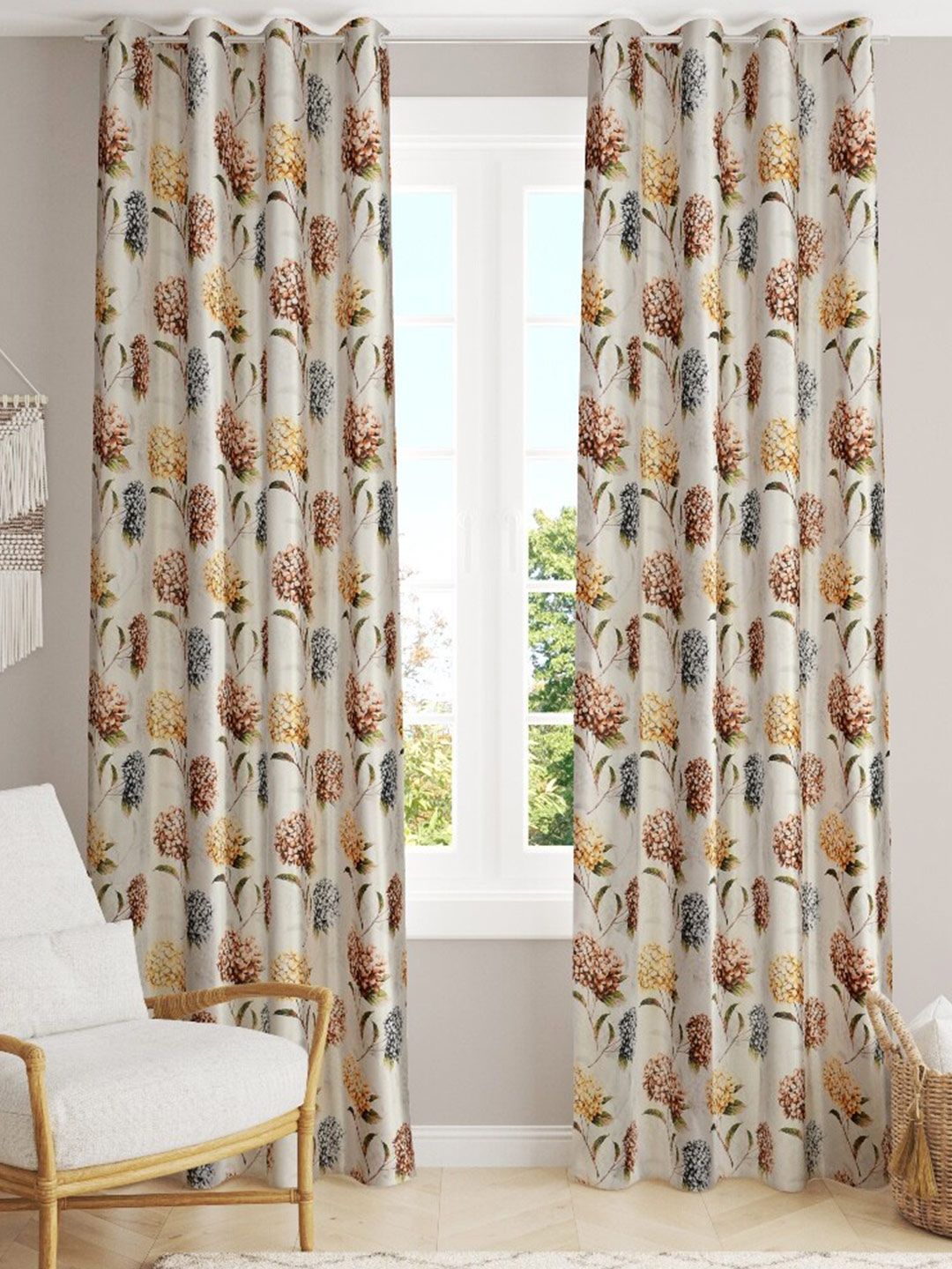 Slushy Mushy Set of 2 Floral Door Curtain Price in India