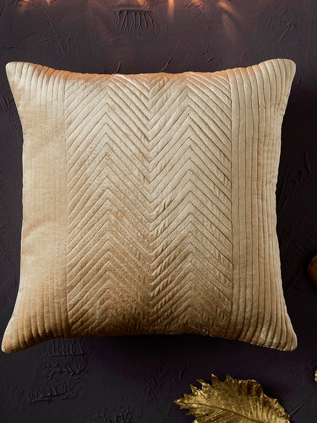 Home Centre Extravagance Dawlish Textured Velvet Cushion Cover Price in India