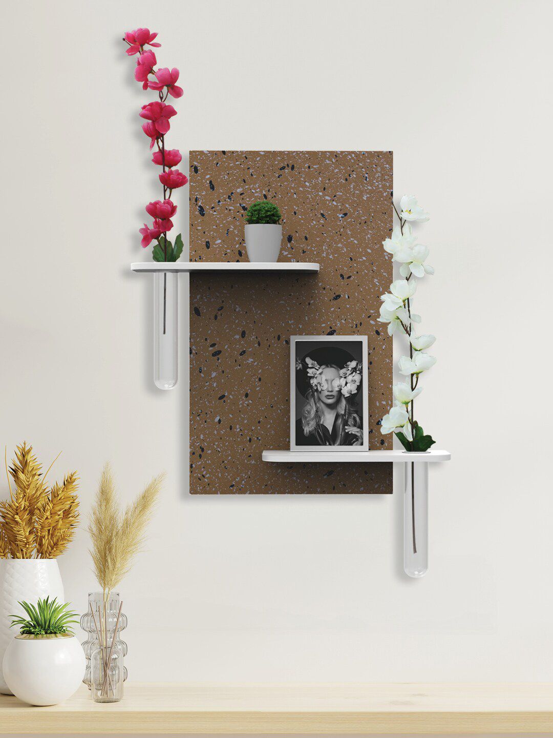 RANDOM Rectangular Wall Hanging MDF Wood Planter Stand Price in India