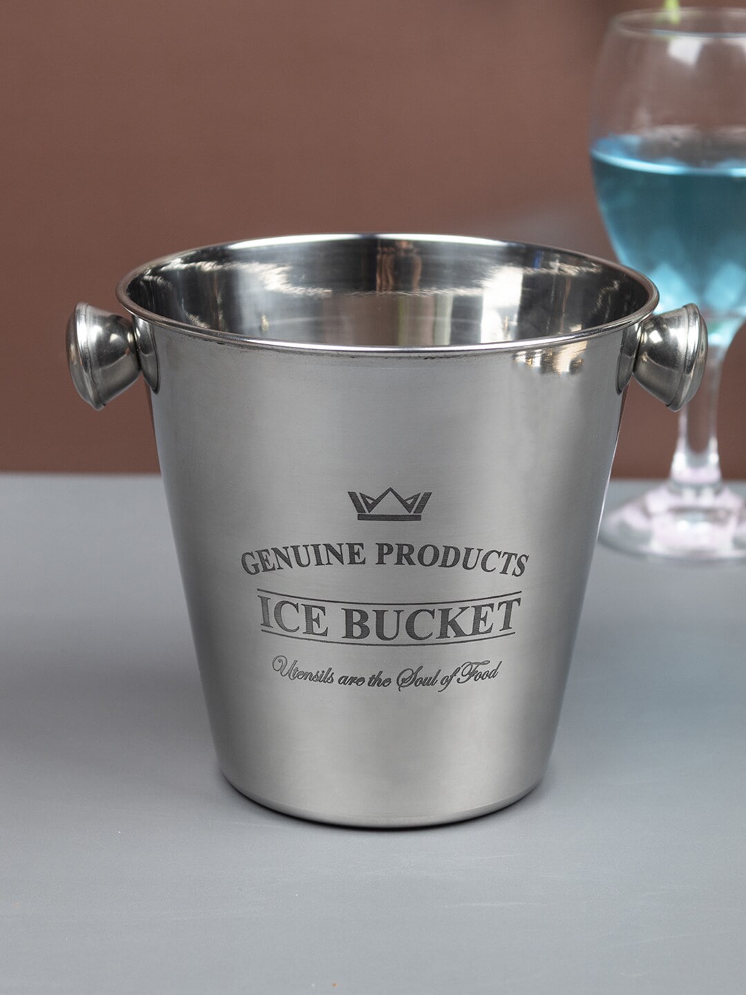 MARKET99 Silver-Toned Stainless Steel Ice Bucket Price in India