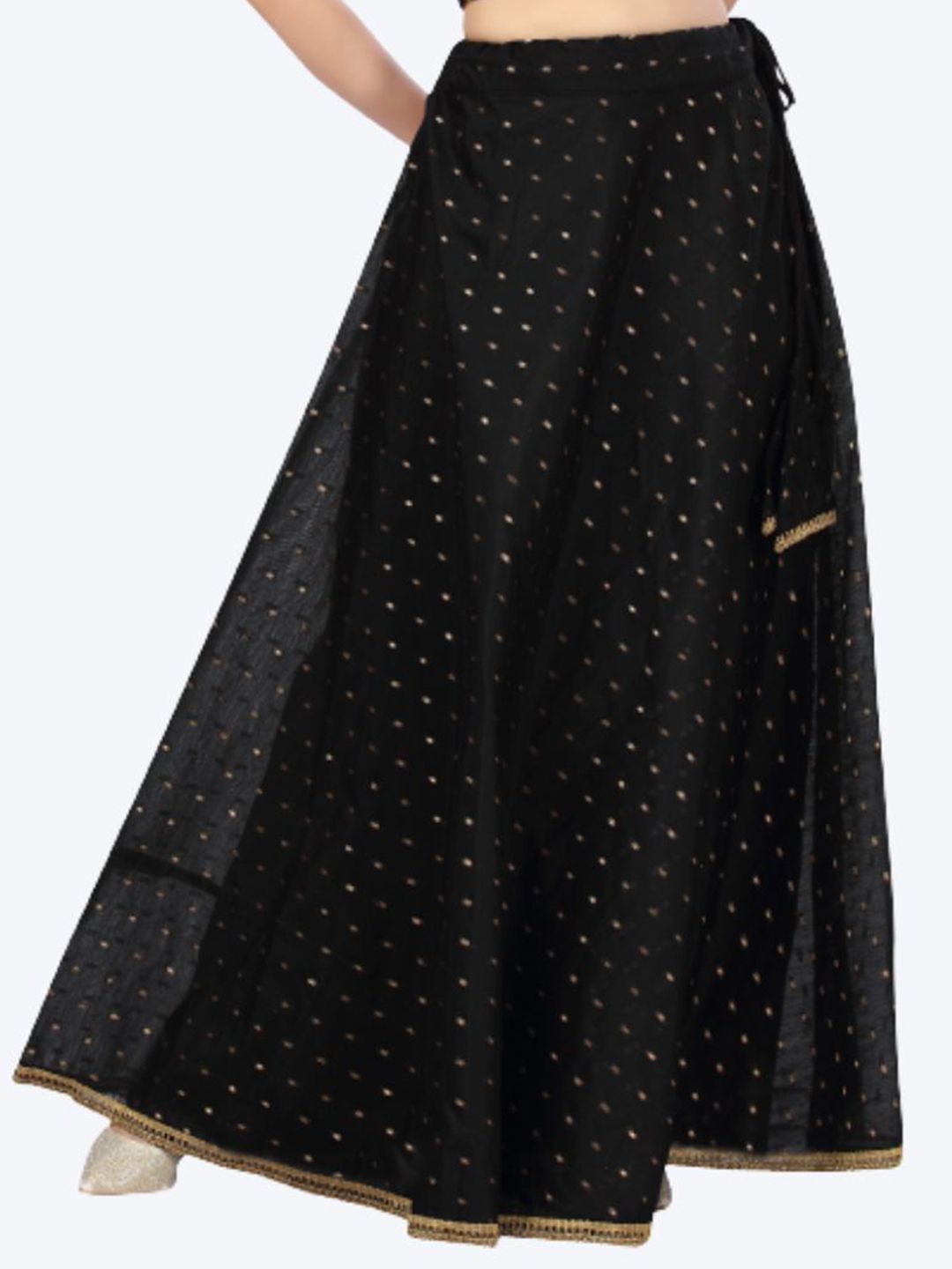 Studio Shringaar Women Black  Embellished Flared Maxi Skirt Lehenga Price in India