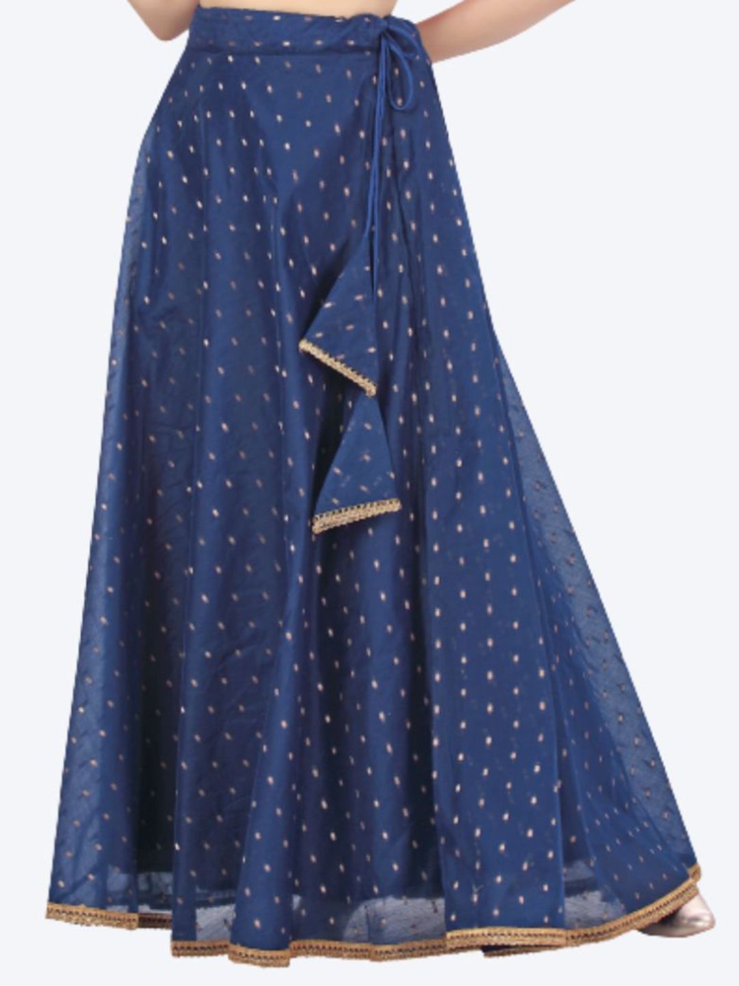 Studio Shringaar Women Navy Blue Embellished Maxi Flared Skirts Price in India