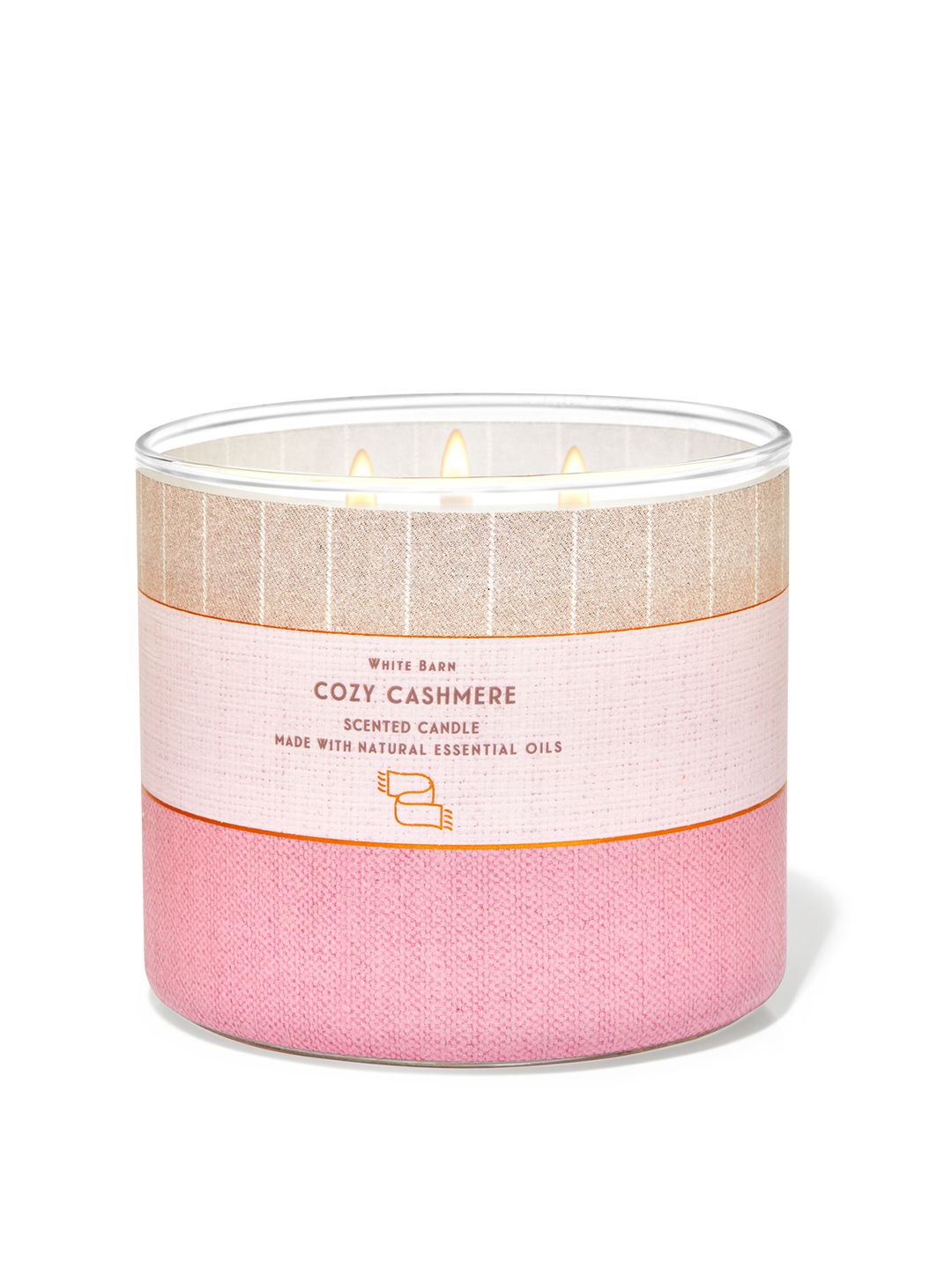 Bath & Body Works White Barn Cozy Cashmere 3-Wick Scented Candle with Essential Oils- 411g Price in India
