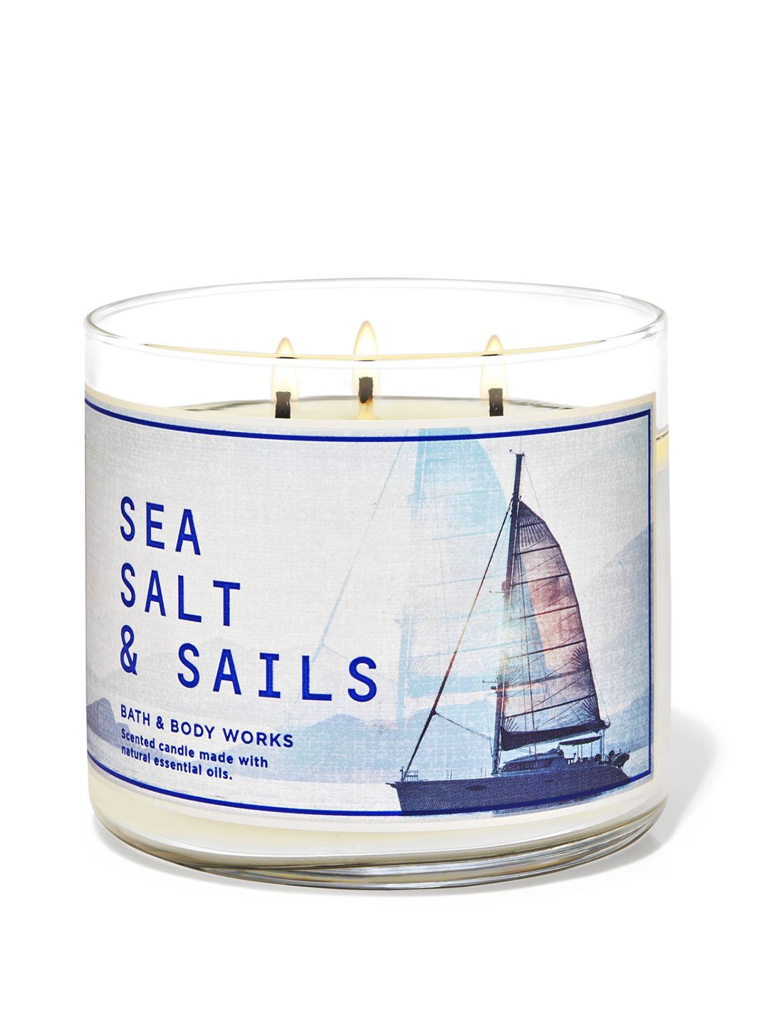 Bath & Body Works Sea Salt & Sails 3-Wick Scented Candle with Essential Oils - 411g Price in India