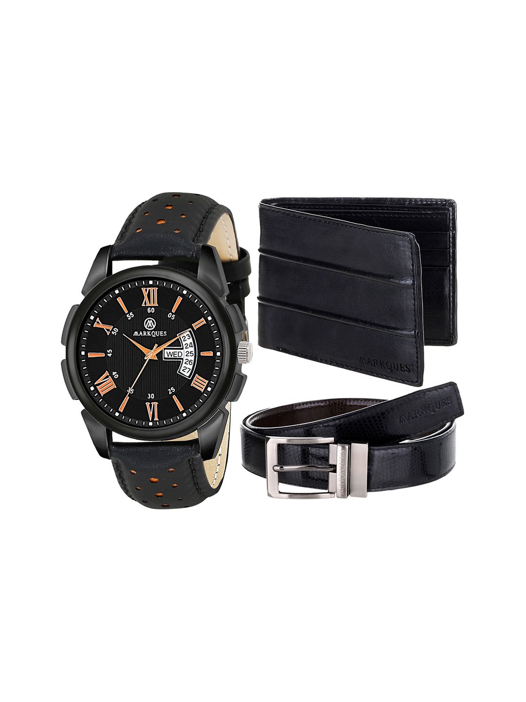 MARKQUES Men Black Solid Accessory Gift Set