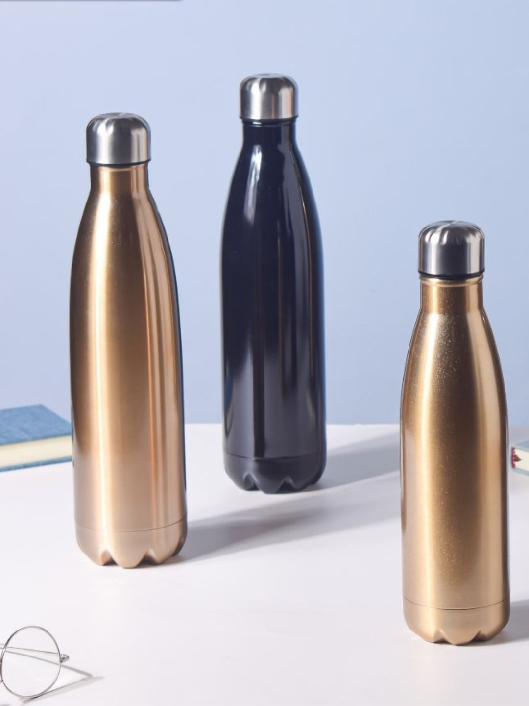 Nestasia Gold-Toned Solid Double Walled Vacuum  Water Bottle Flask Price in India