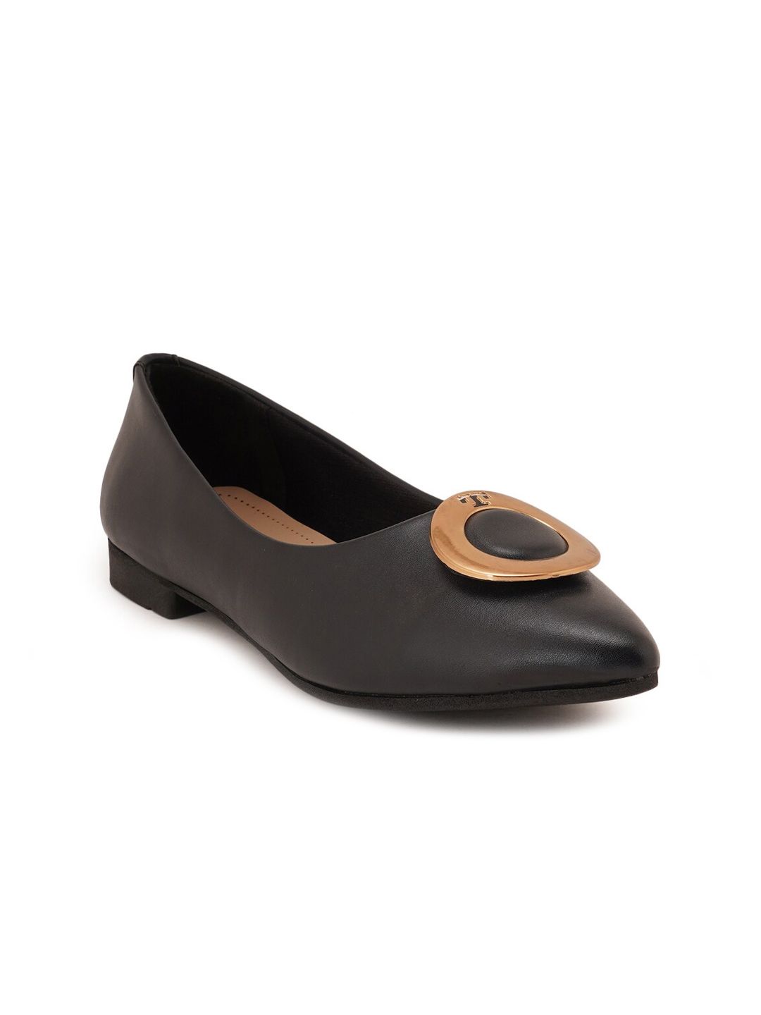 ELLE Women Navy Blue Ballerinas with Buckles Flats