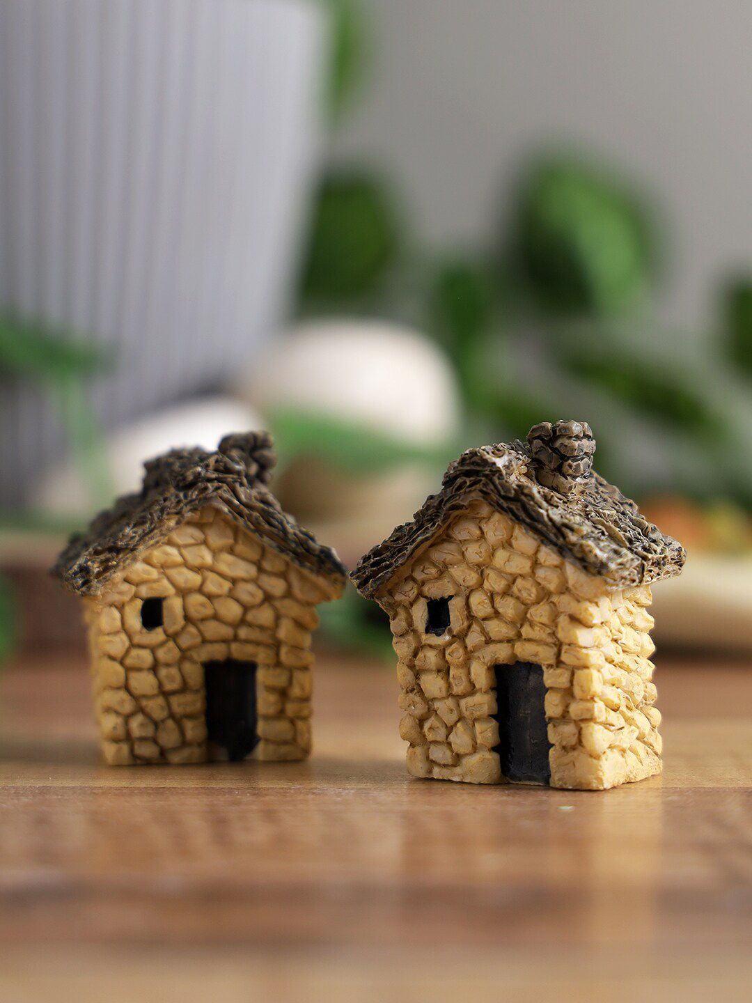 TAYHAA Set Of 2 Brown Fairy House Miniature Garden Figurine Price in India