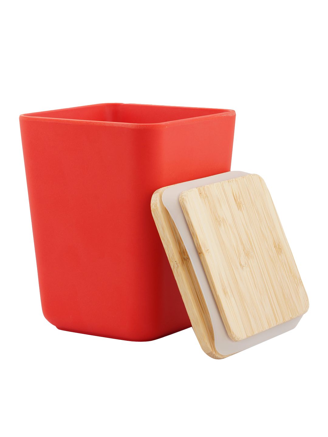 earthism Red Solid Bamboo Kitchen Storage Canister Price in India