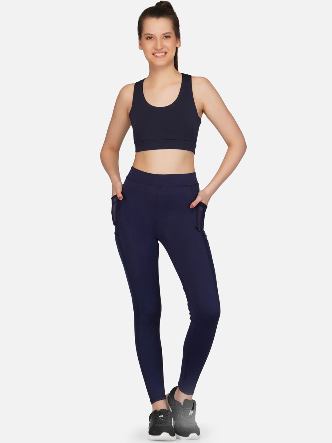 IMPERATIVE Women Navy Blue Solid Quick Dry Tracksuit Price in India