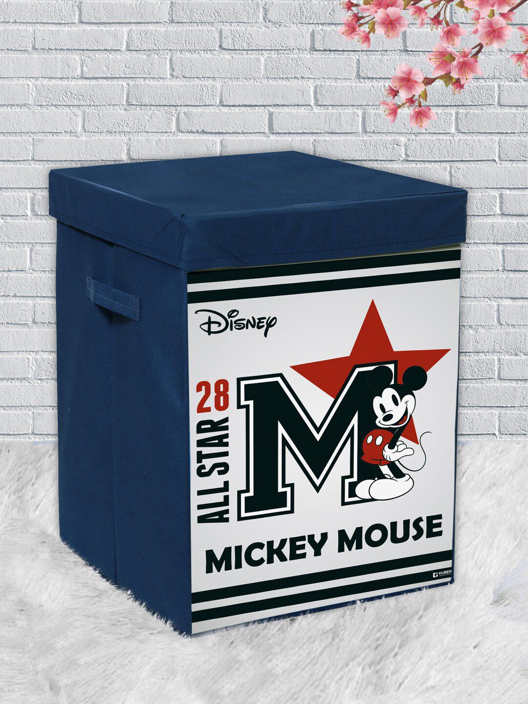 Kuber Industries Navy Blue & White Mickey Mouse Printed Storage Box Organisers Price in India