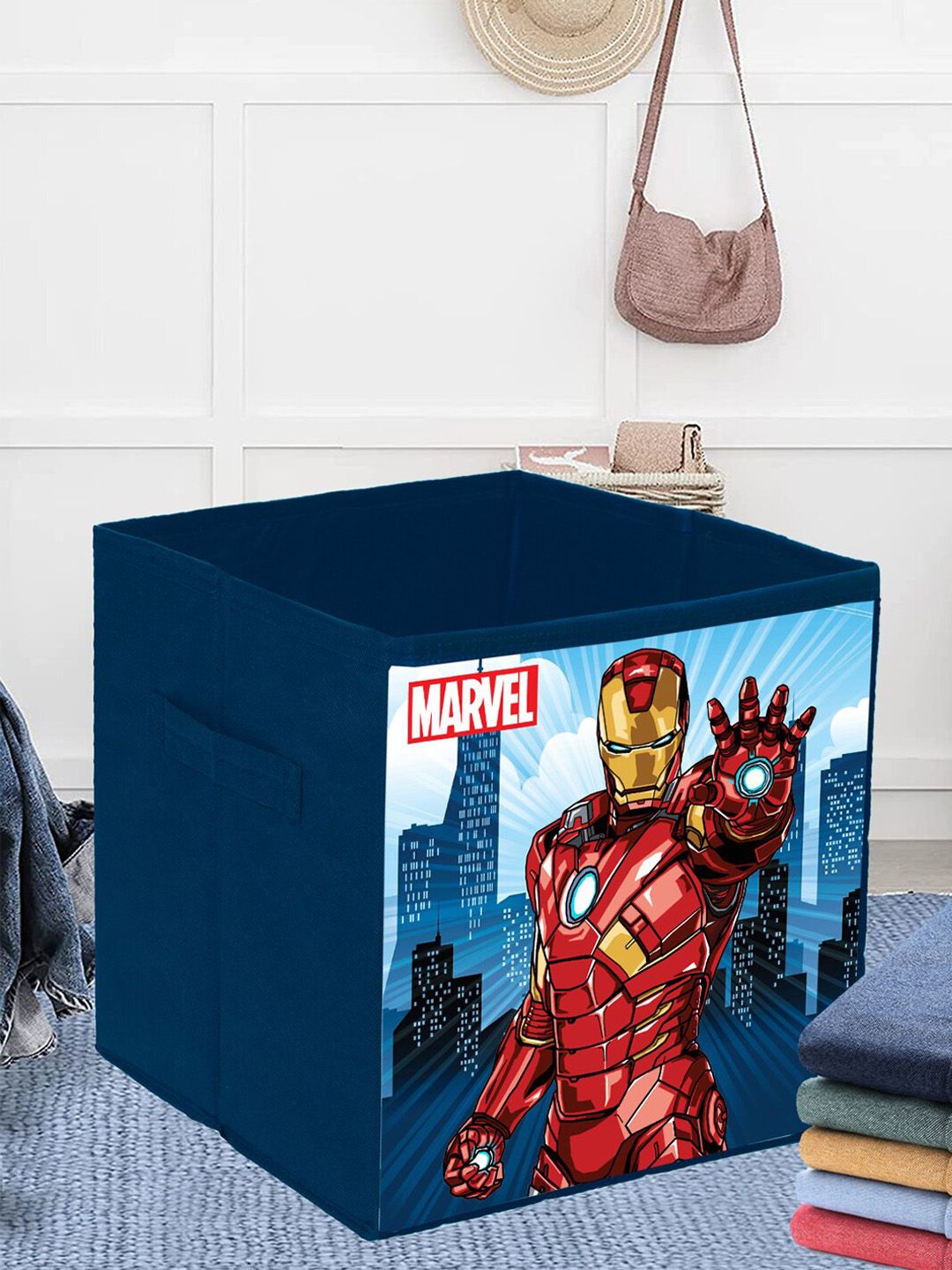 Kuber Industries Set Of 2 Blue Marvel Ironman Printed Wardrobe Organisers Price in India