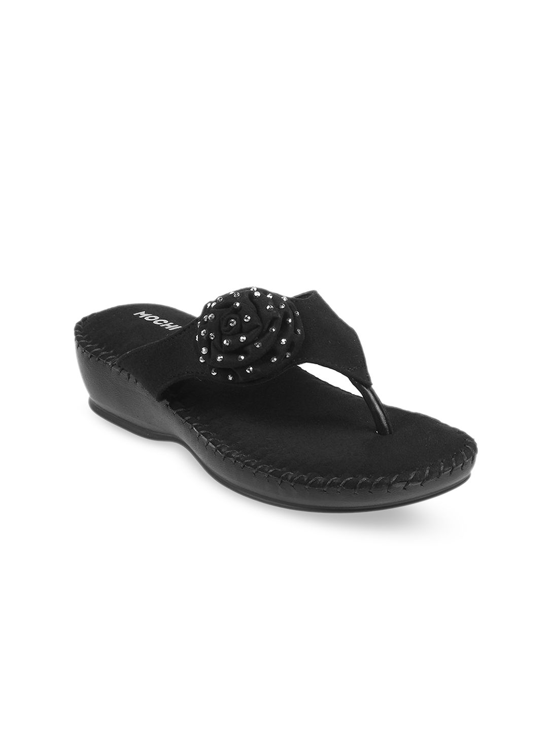 Mochi Women Embellished Open Toe Flats Price in India