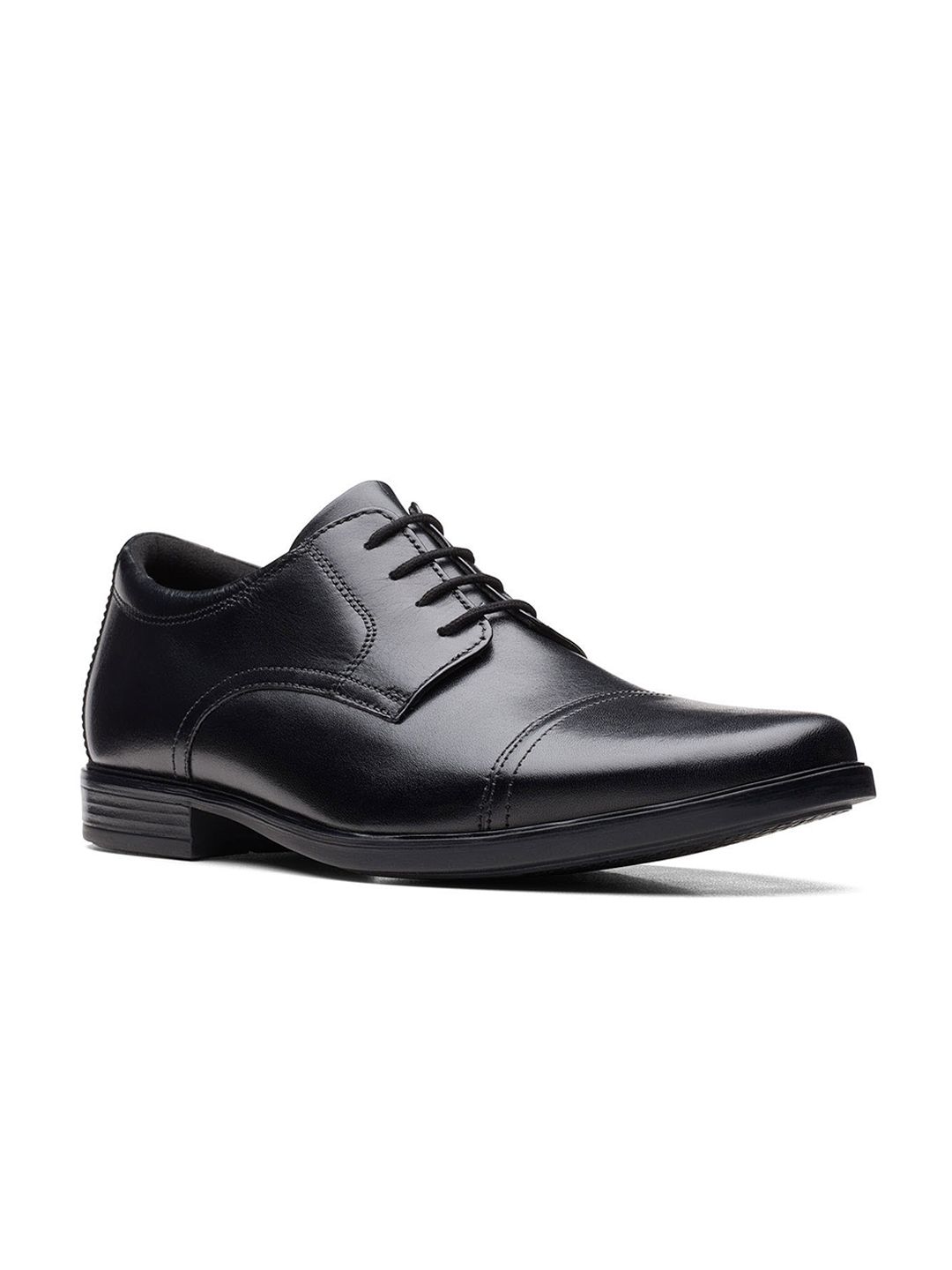 Clarks Clarks Men Black Solid Leather Formal Derbys