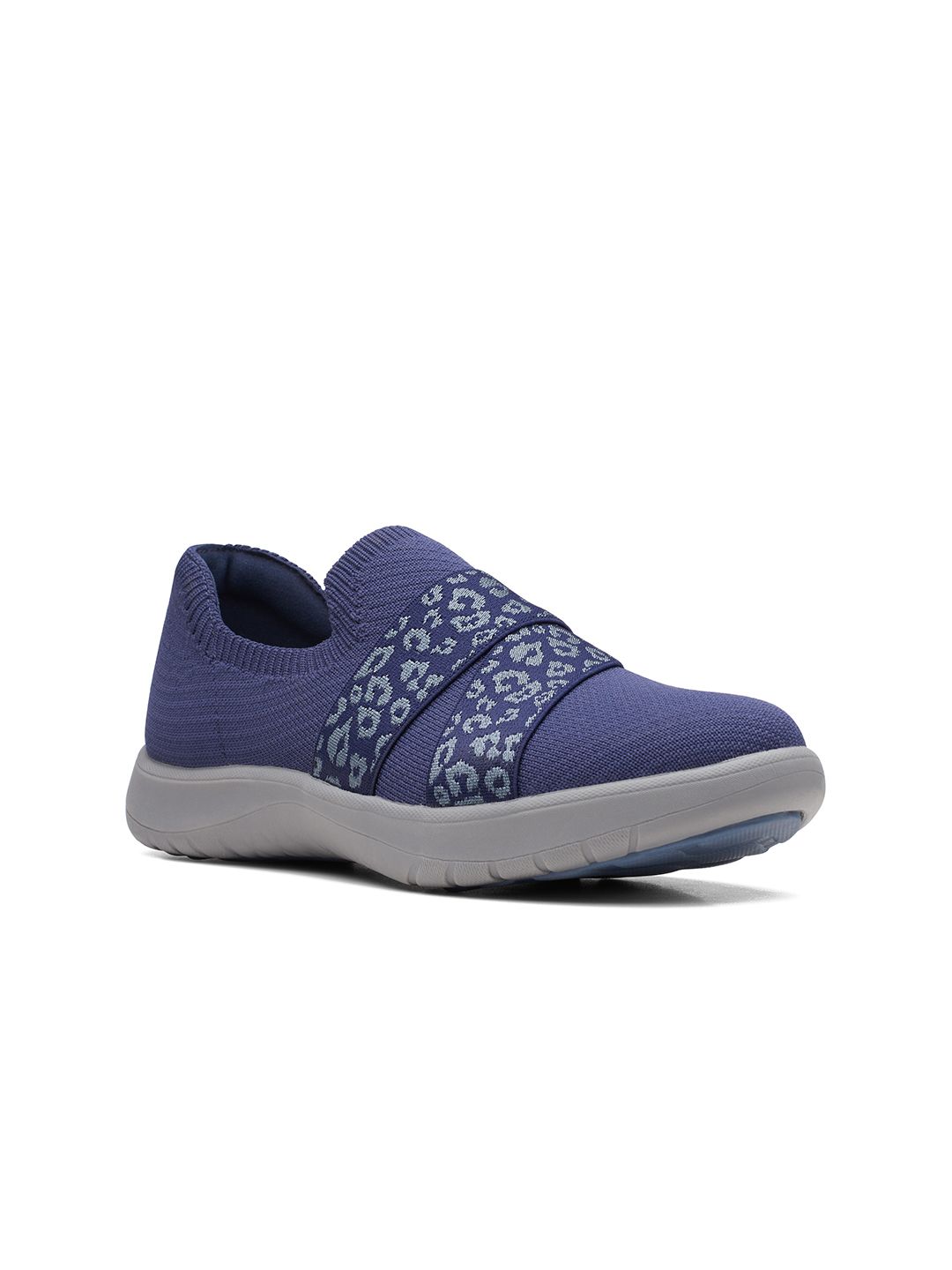 Clarks Women Navy Blue Woven Design Slip-On Sneakers Price in India