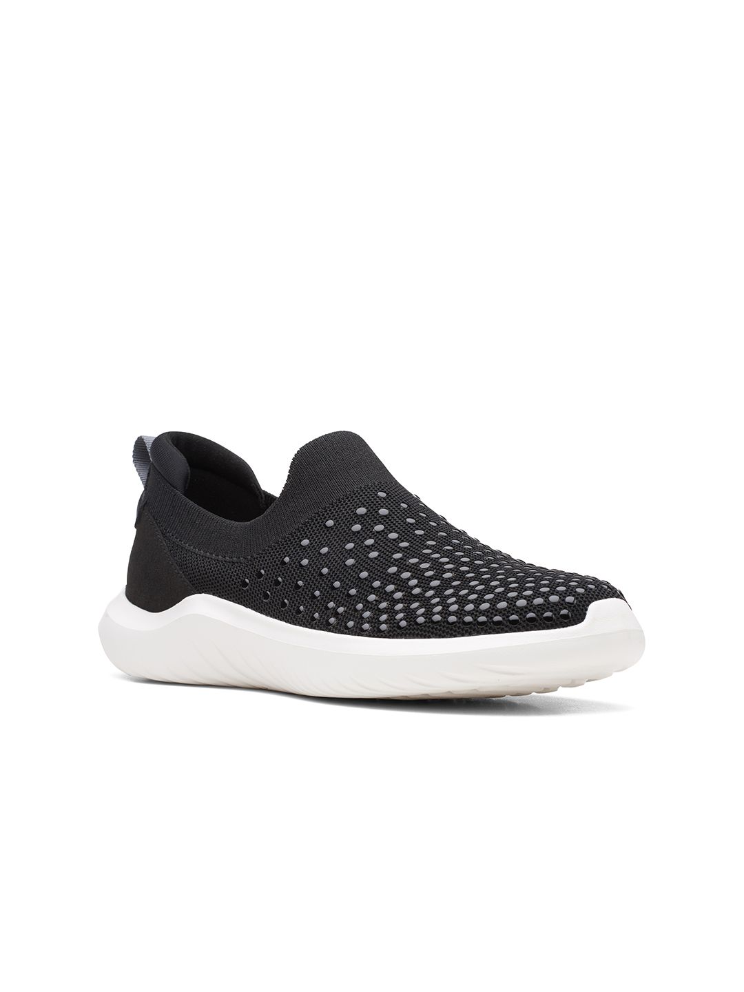 Clarks Women Black Woven Design Slip-On Sneakers Price in India