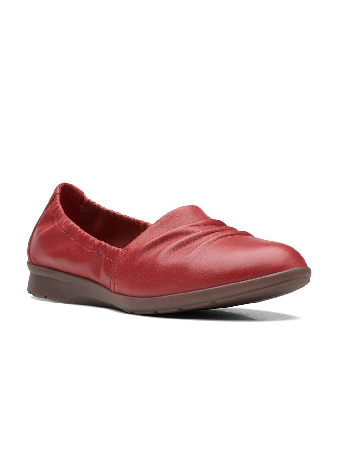 Clarks Women Red Leather Slip-On Sneakers Price in India