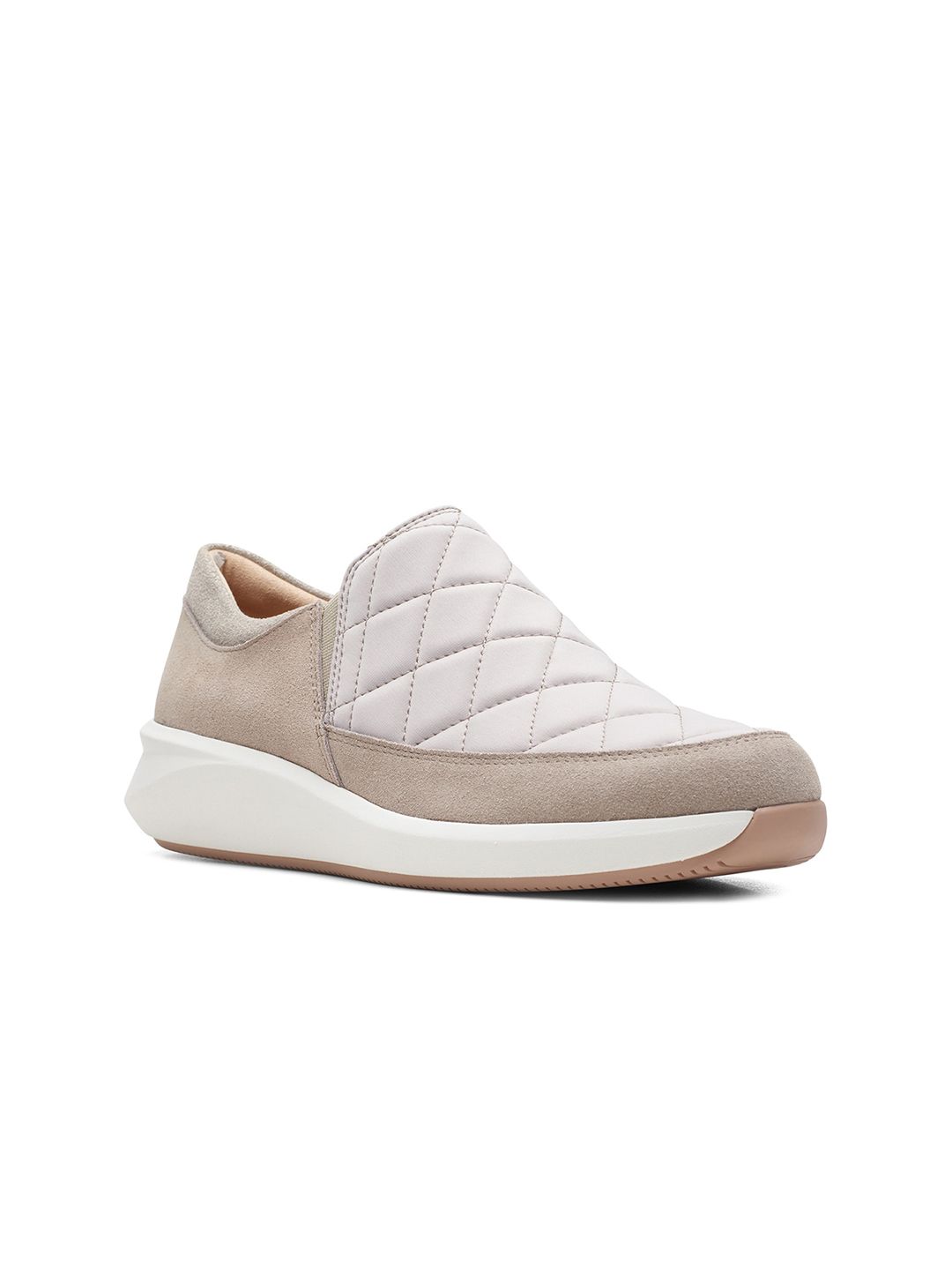 Clarks Women Brown Woven Design Leather Slip-On Sneakers Price in India