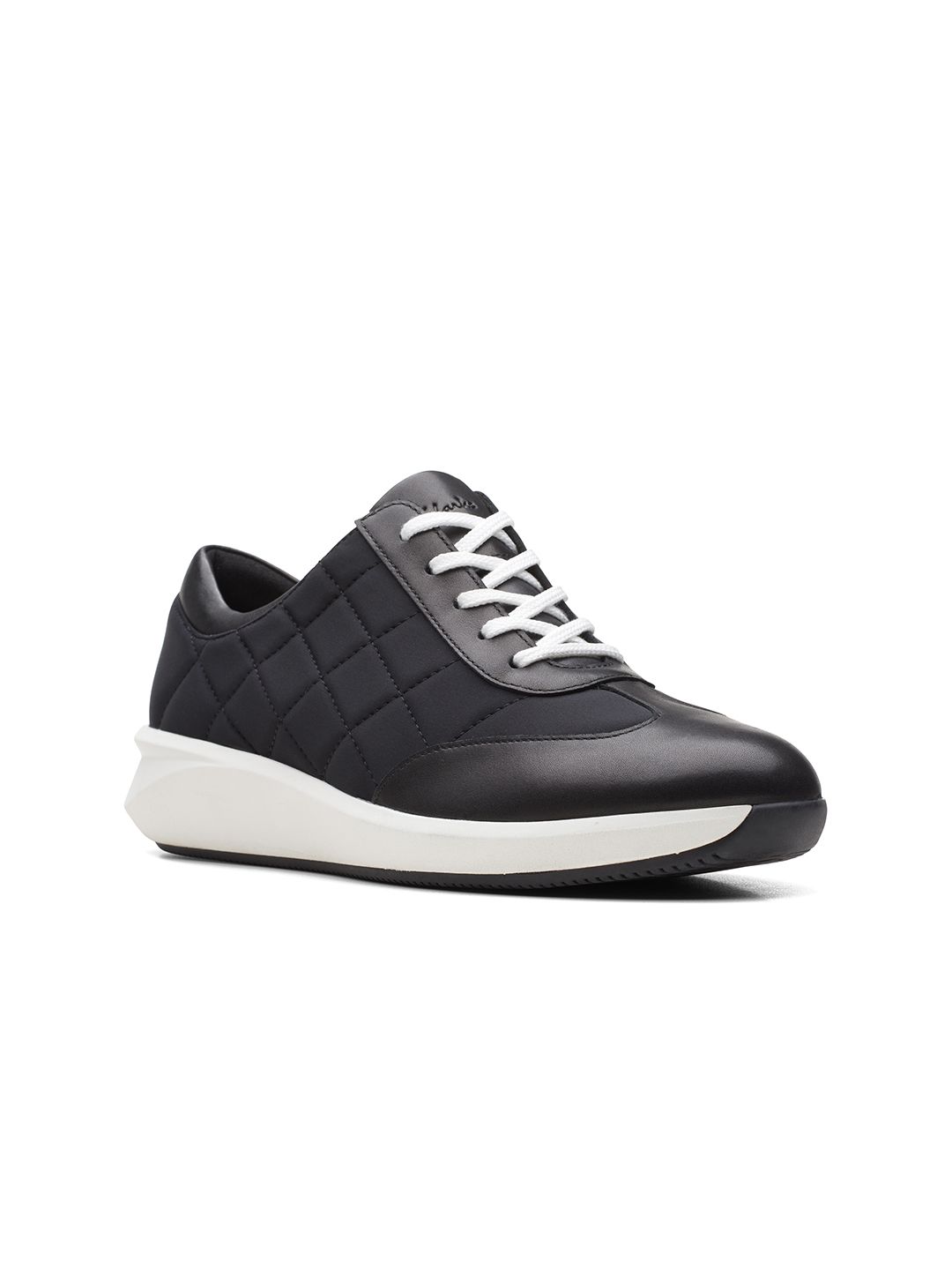 Clarks Women Black Woven Design Leather Sneakers Price in India
