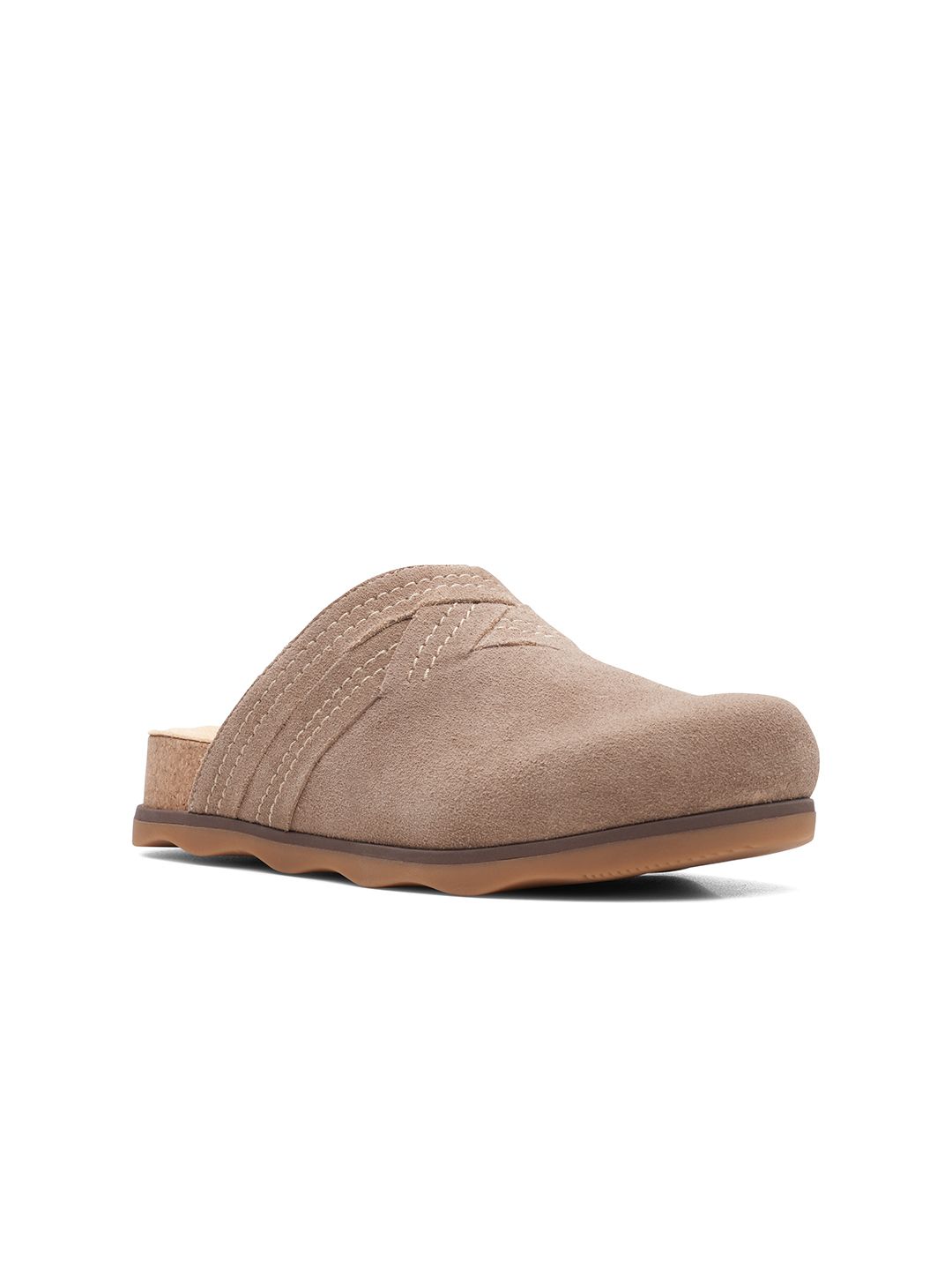 Clarks Women Grey Suede Mule Price in India