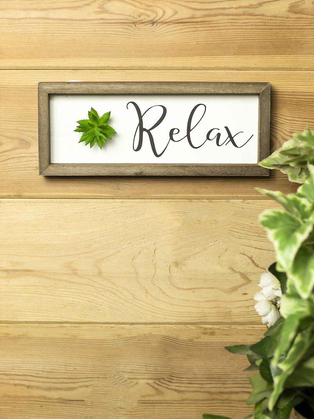MARKET99 Brown & White Relax Wall Plaque Price in India