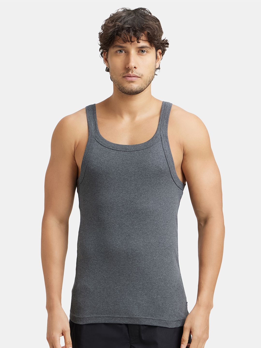 Jockey Combed Cotton Rib Square Neck Gym Vest-US26