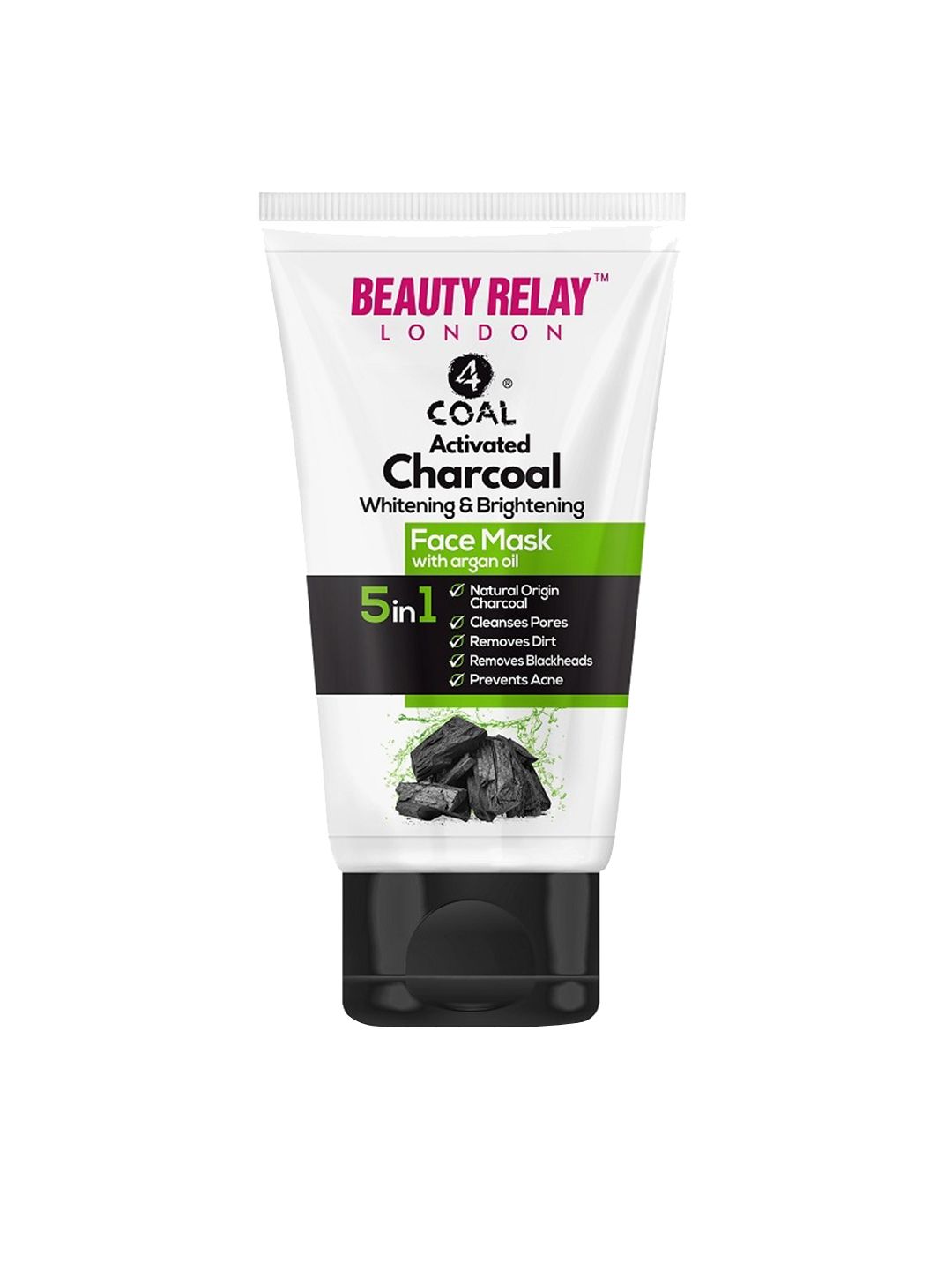 BeautyRelay London Activated Charcoal Argan Oil Face Mask 200g