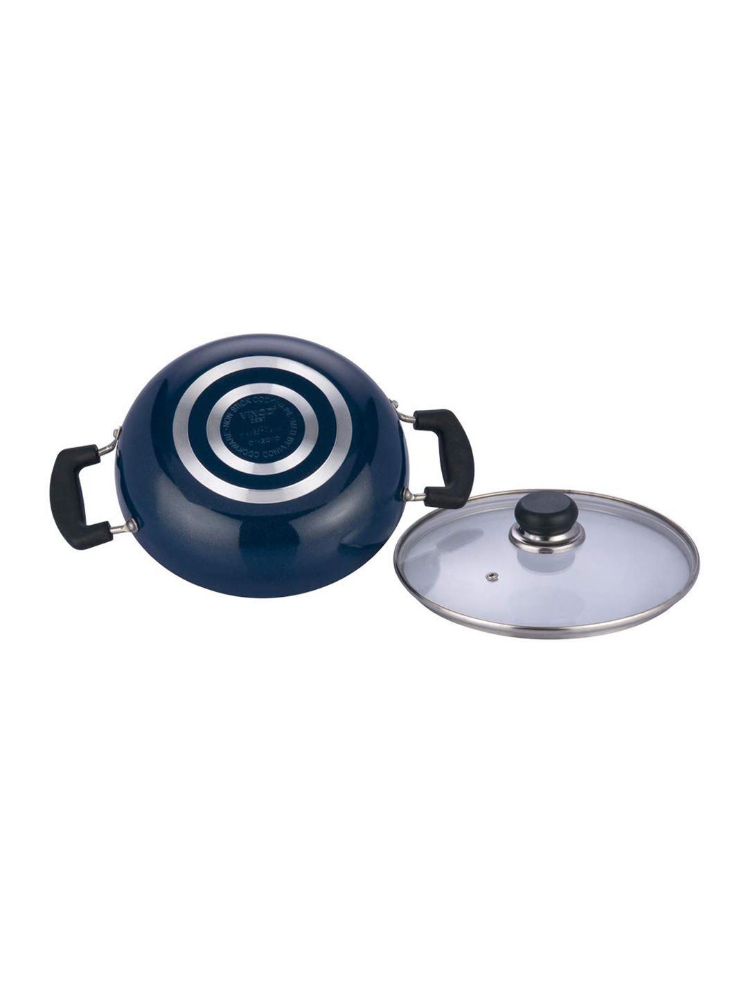 Vinod Blue Non-Stick 3mm Blue Kadai with Lid, 2.8L Price in India
