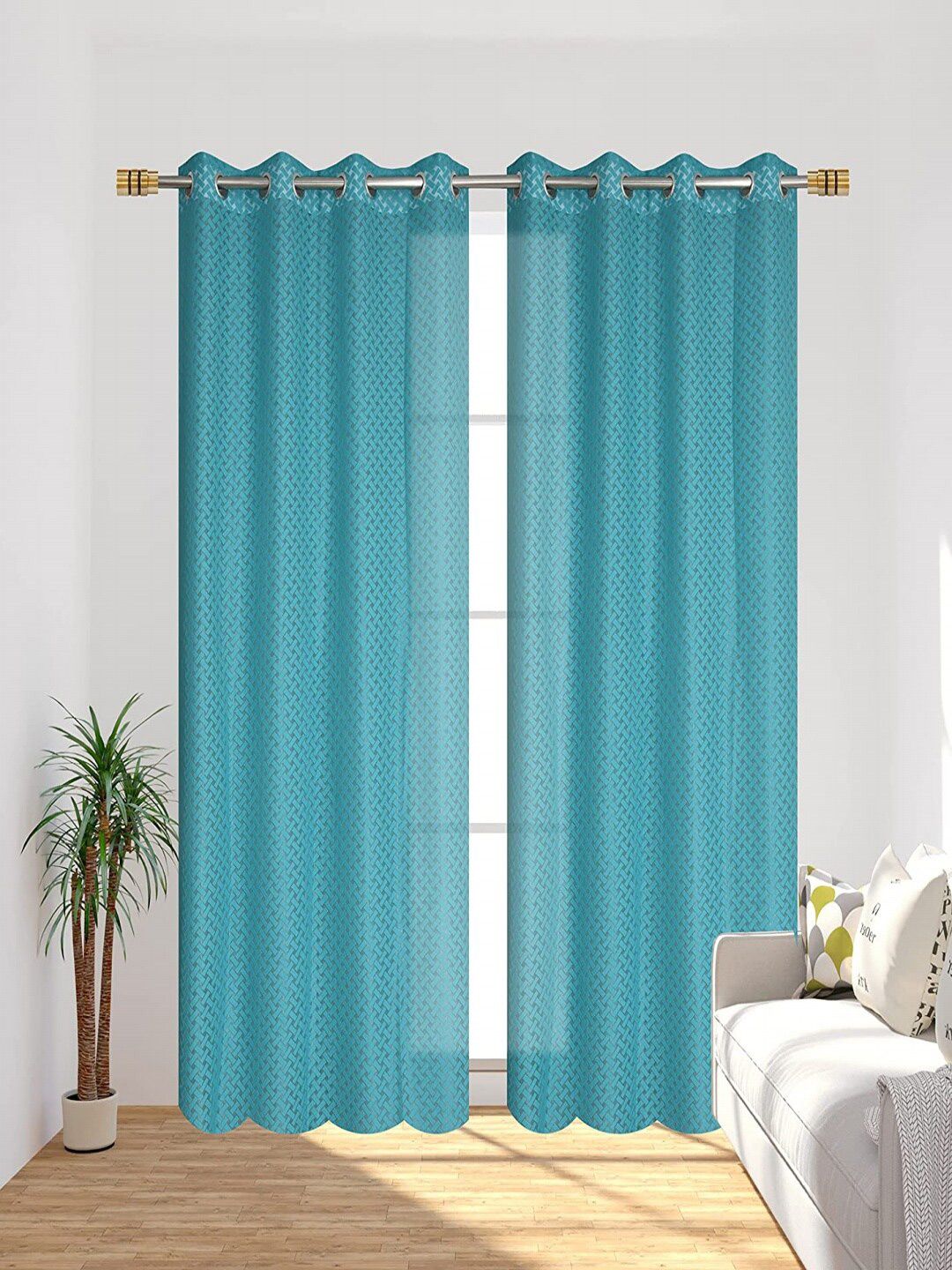 Homefab India  Set of 2 Sheer Door Curtain Price in India