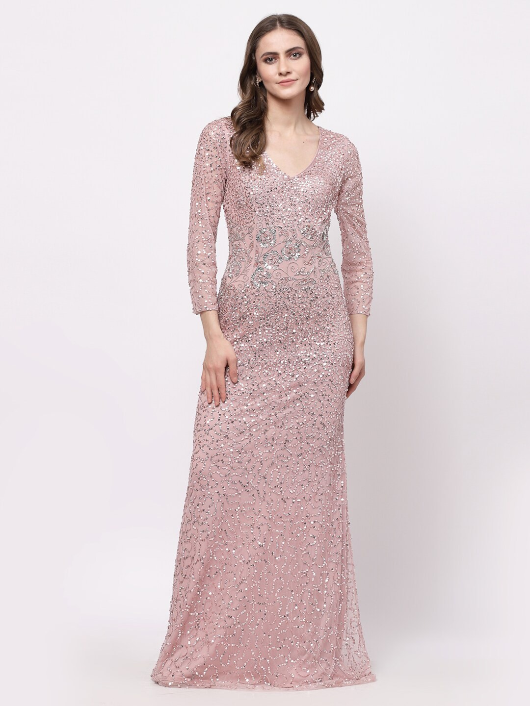 Just Wow Embellished Net Maxi Dress Price in India