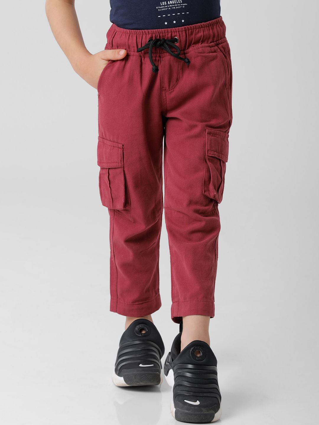 KATE & OSCAR Boys Burgundy Cargos Trousers
