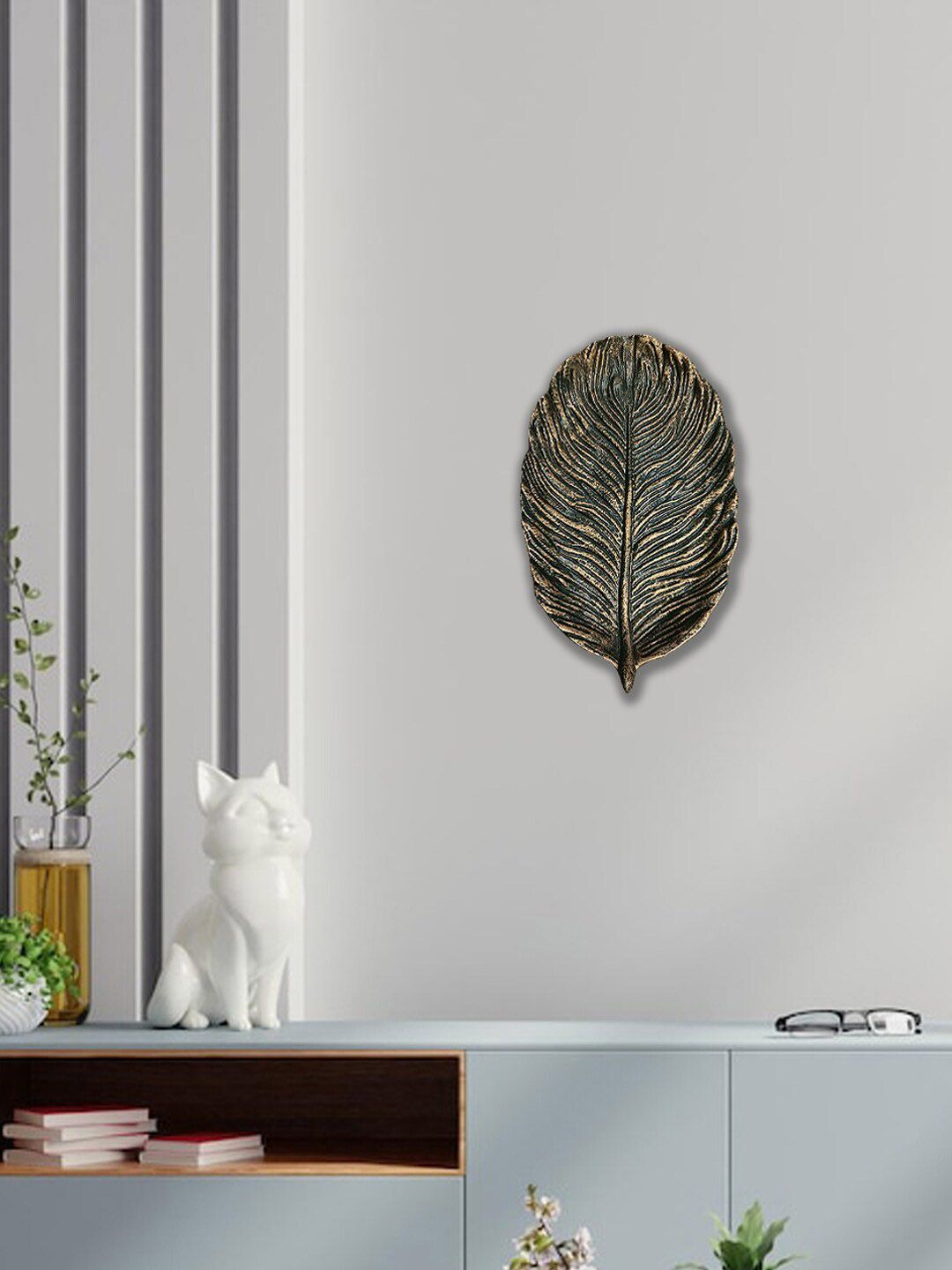 Art Street Black Textured Leave Shape Wall Decor Price in India