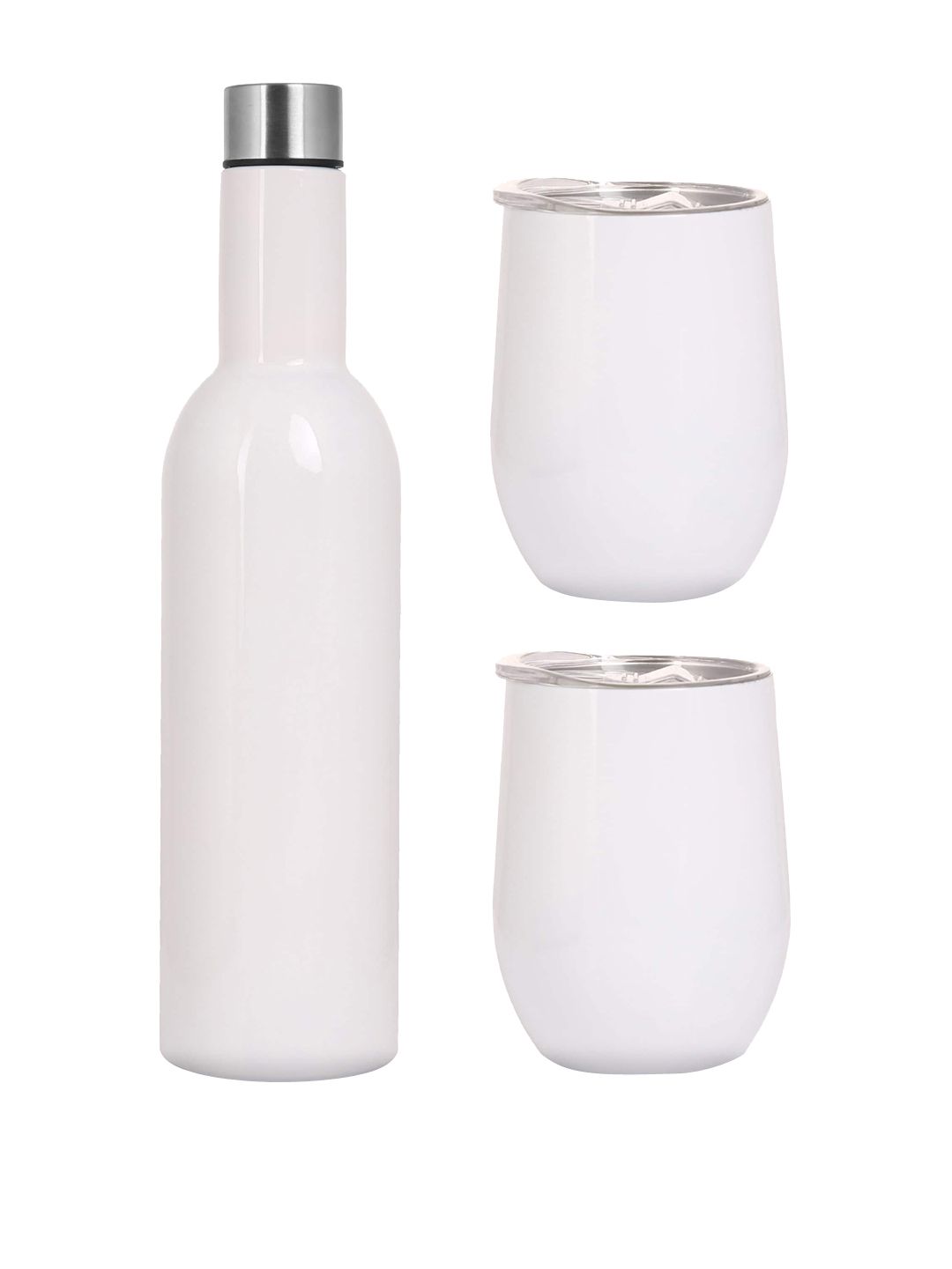 earthism Unisex White Double Wall Insulated Stainless Steel Bottle Flask & Tumbler Price in India