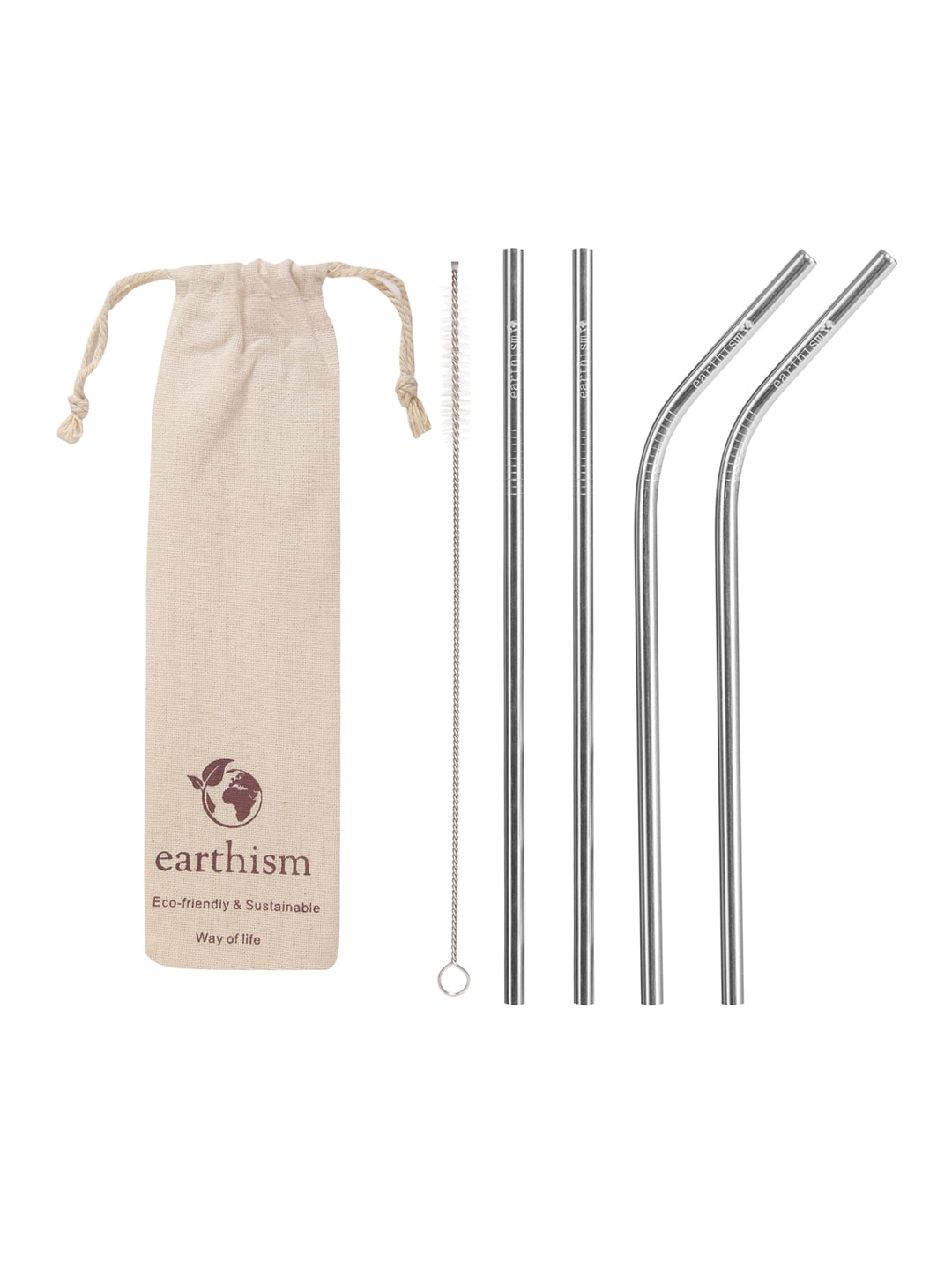 Earthism Set of 4 Stainless Steel Straws Price in India